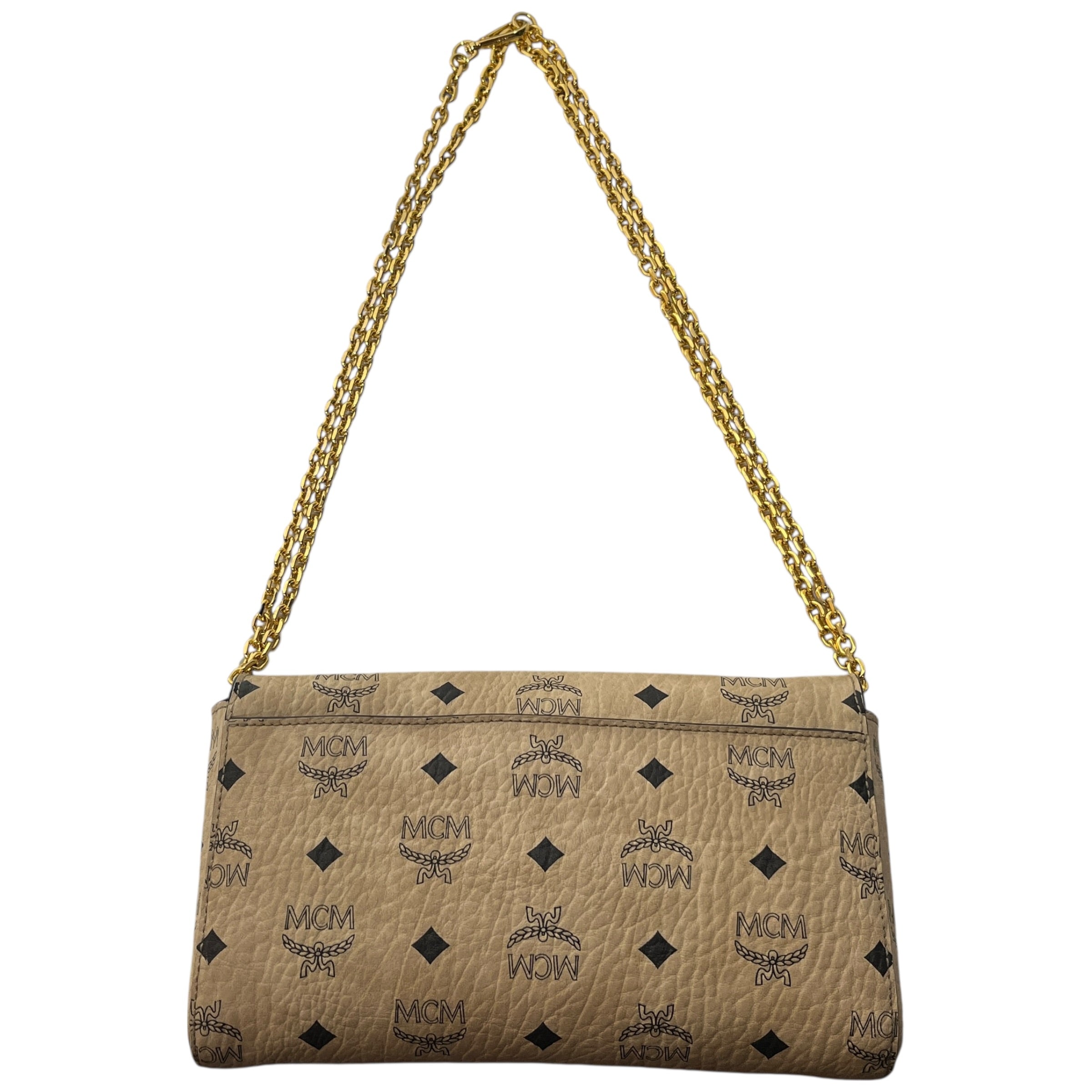 MCM/Cross Body Bag/Monogram/Leather/CRM/Cream gold hardware view 2