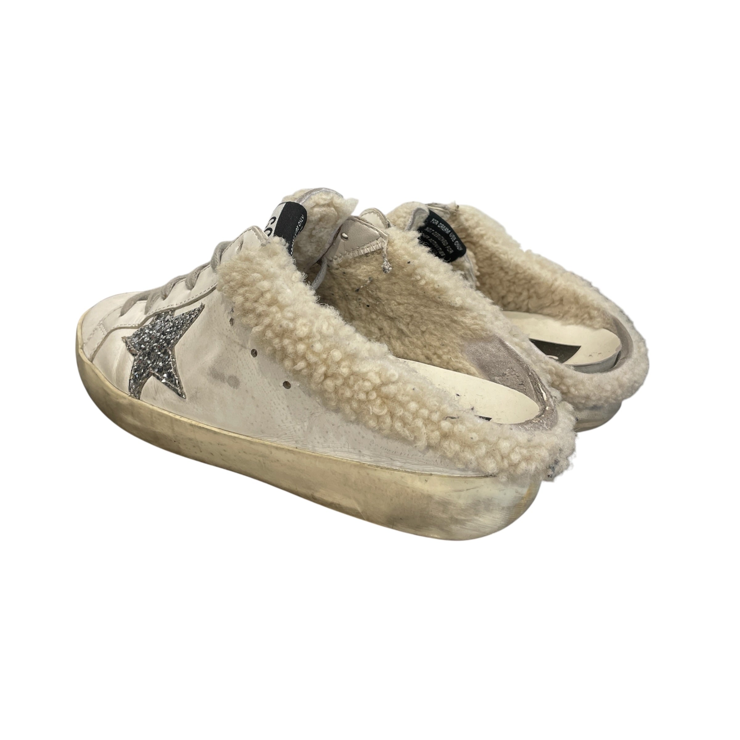 GOLDEN GOOSE/Low-Sneakers/EU 39/Leather/WHT/GLITTER STAR / SLIDE ON view 2
