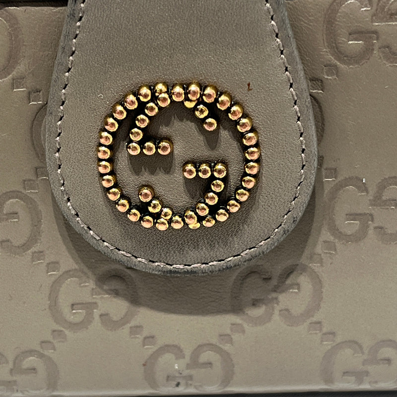 GUCCI/Long Wallet/Monogram/Leather/BEG/GUCCISIMA BEADED G WALLET