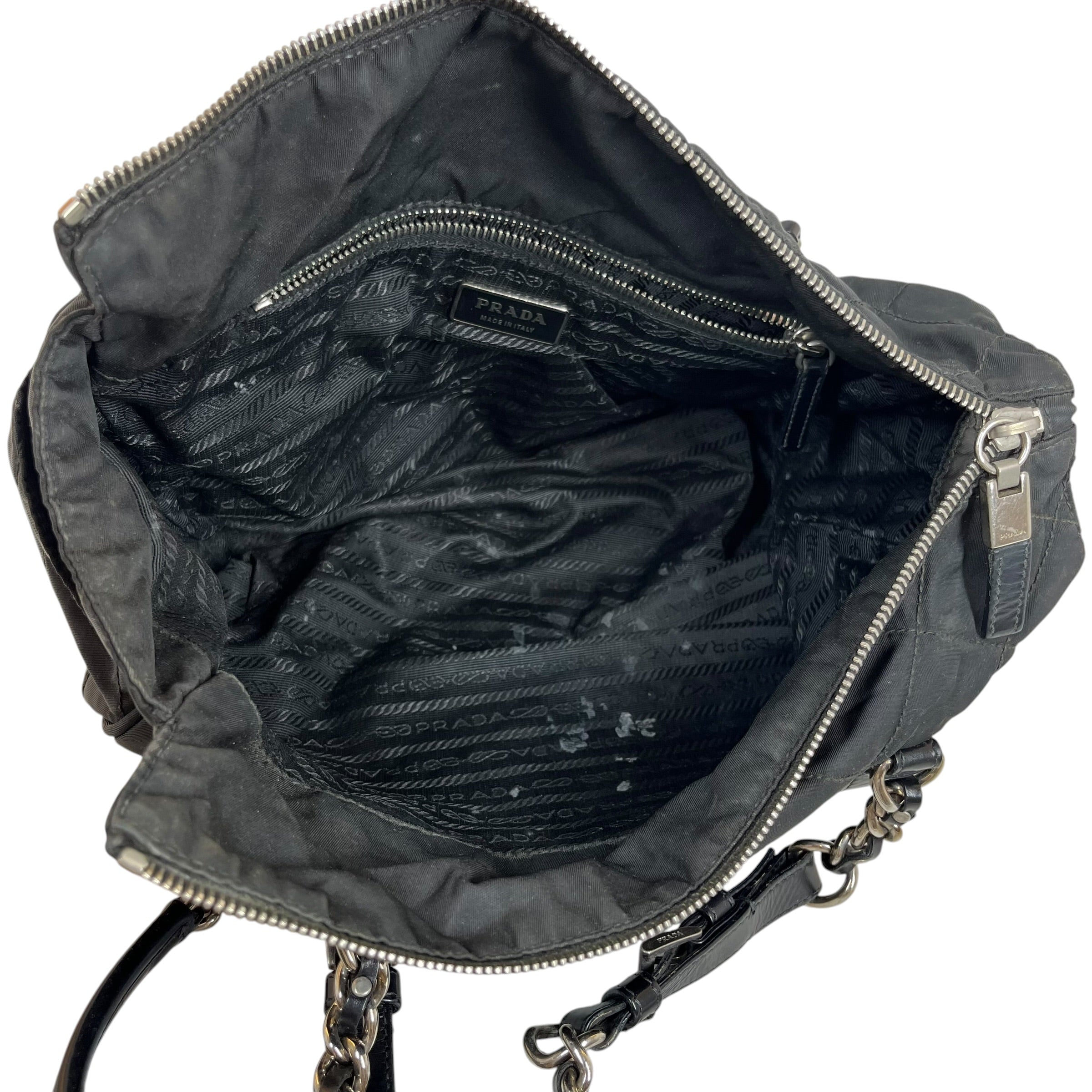 PRADA/Hand Bag/Nylon/BLK/catena view 4