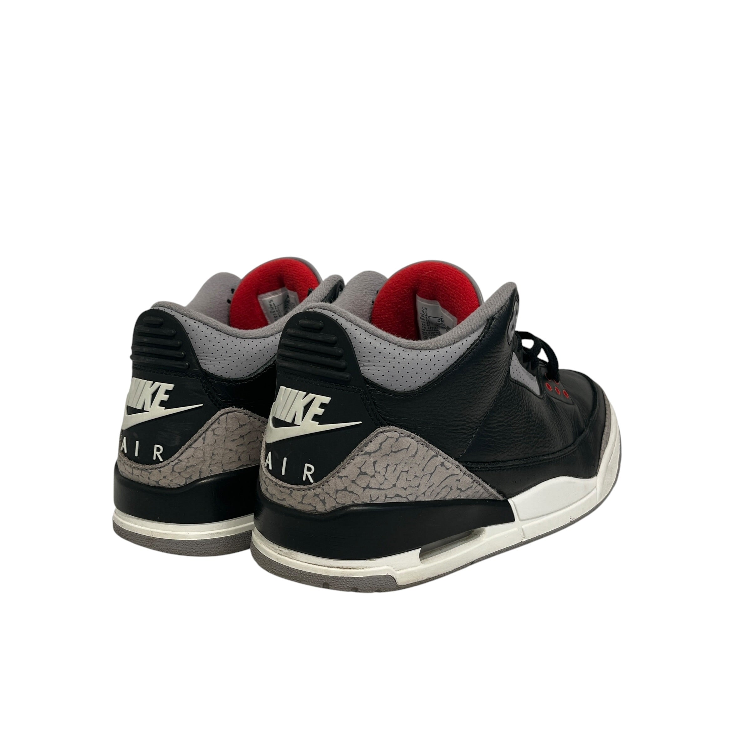 NIKE/Hi-Sneakers/US 9.5/Cotton/BLK/JORDAN 3 Black Cement view 2