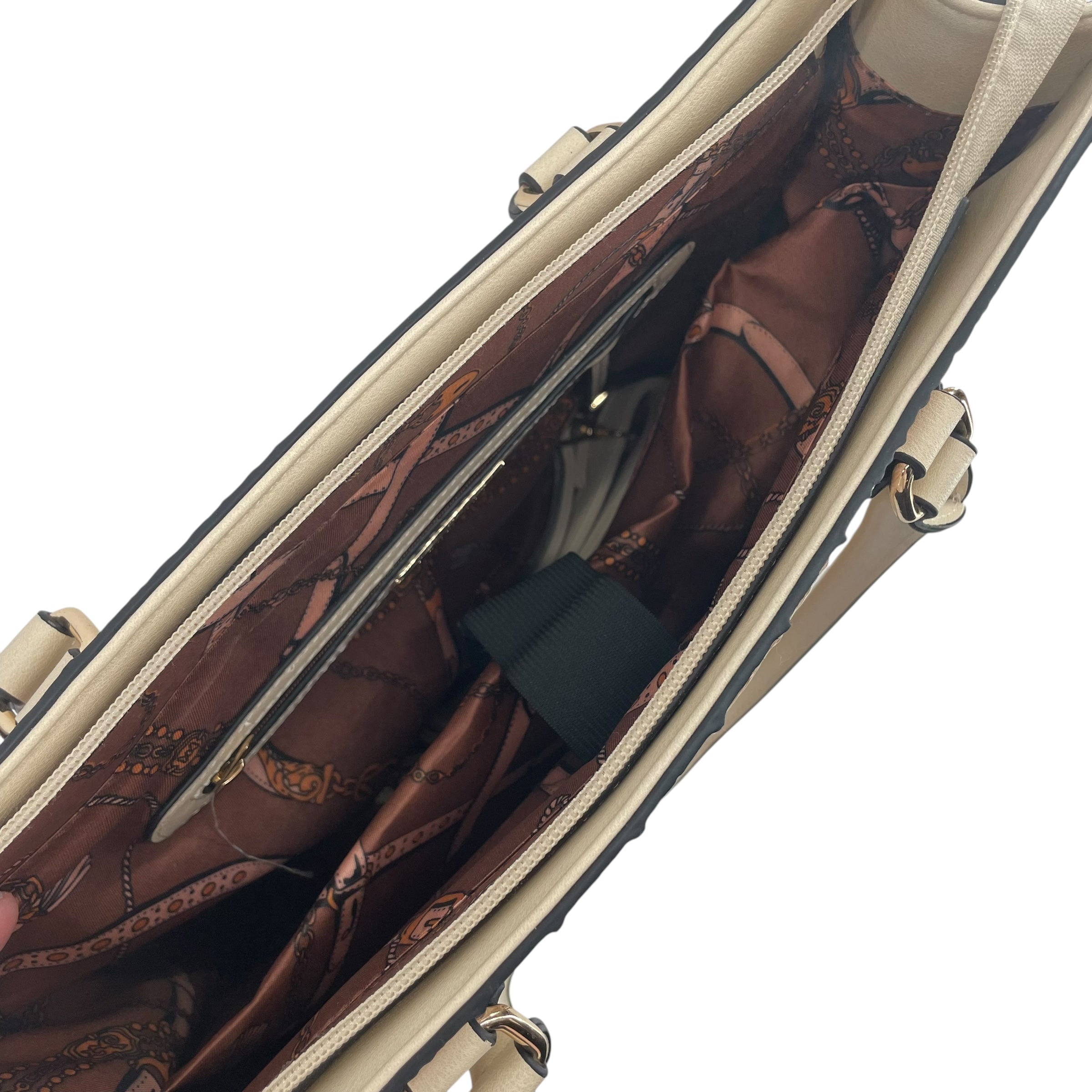 FABRIANO ITALIA/Hand Bag/Leather/BEG/CROC EMBOSSED view 5