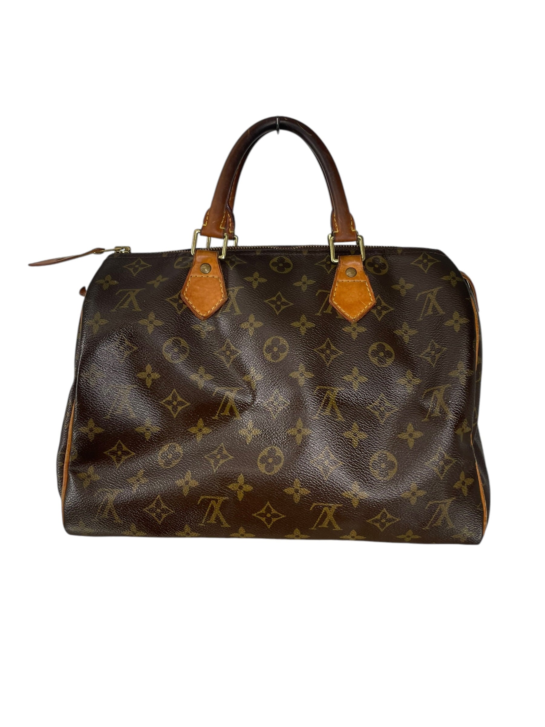 LOUIS VUITTON/Bag/Monogram/Leather/BRW/SPEEDY LEATHER HANDLES view 1