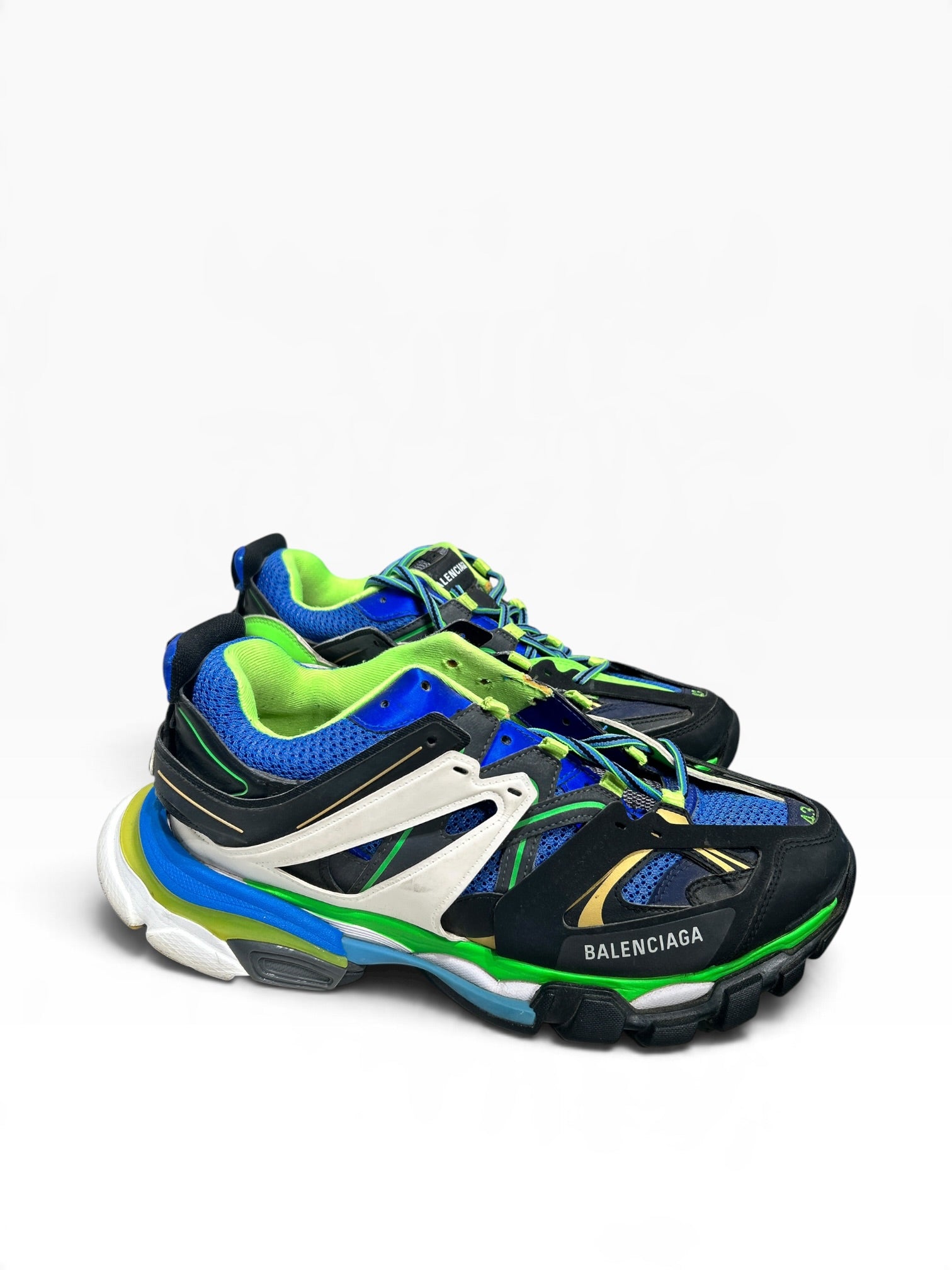 BALENCIAGA/Low-Sneakers/EU 43/All Over Print/BLU/TRACK ATHLETIC GREEN BLUE view 1