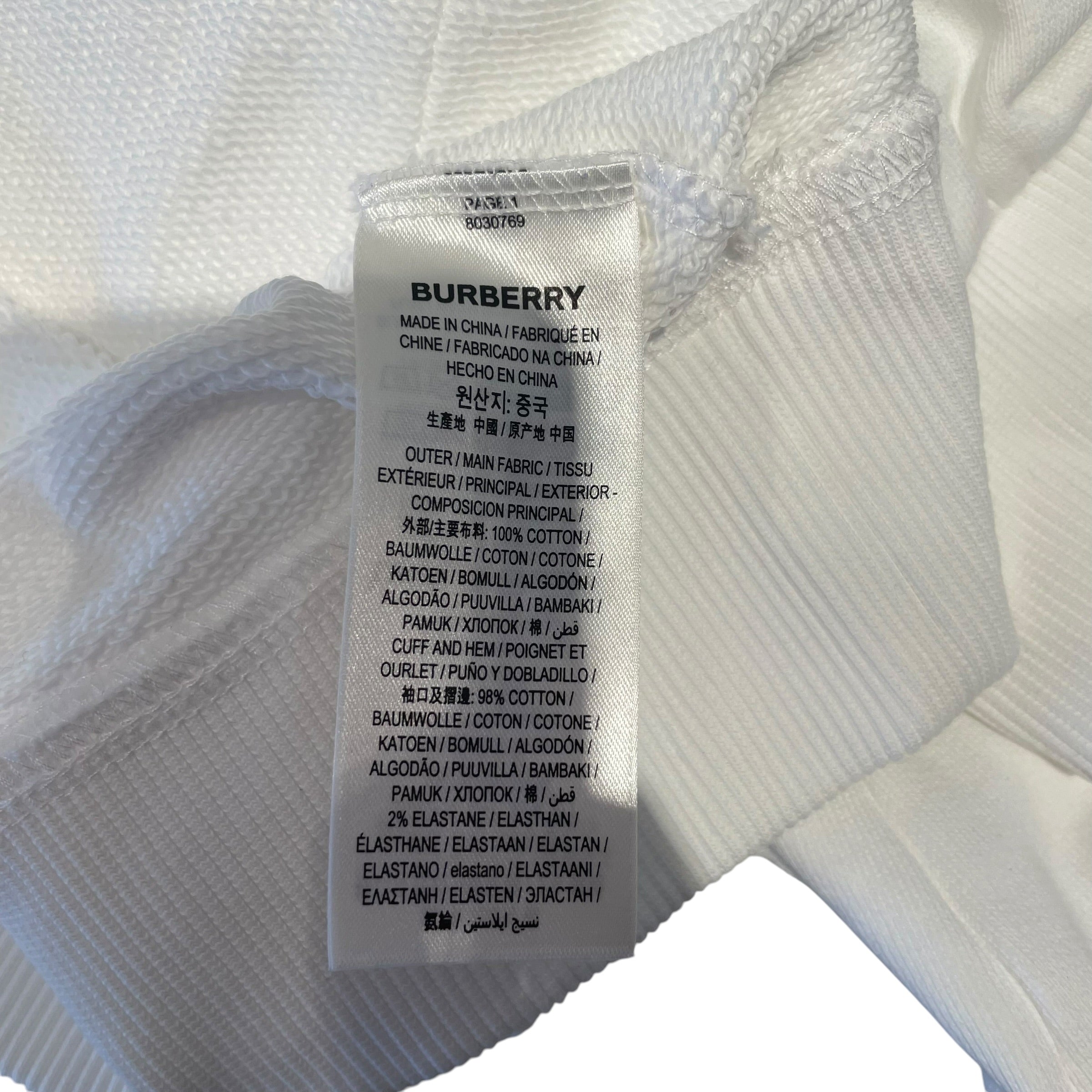 BURBERRY LONDON/Hoodie/M/Cotton/WHT/Burberry Zebra Hoodie view 6