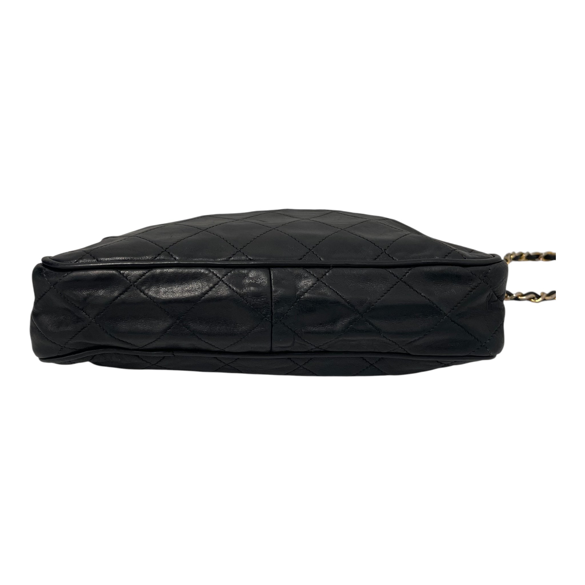 CHANEL/Vintage/Cross Body Bag/Leather/BLK/Camera Tassel view 3