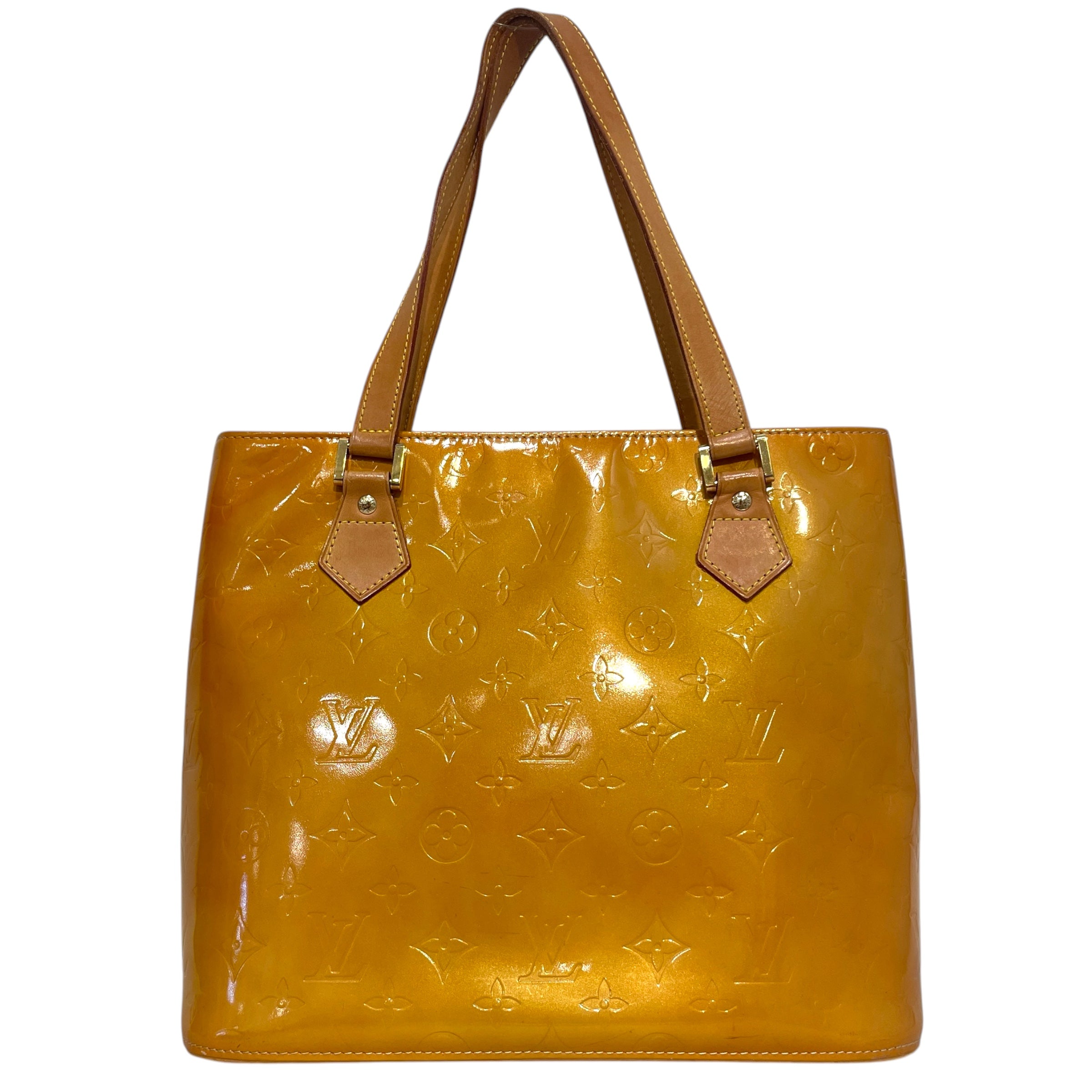 LOUIS VUITTON/Hand Bag/Monogram/Leather/YEL/Vernis Patent Leather Houston view 1