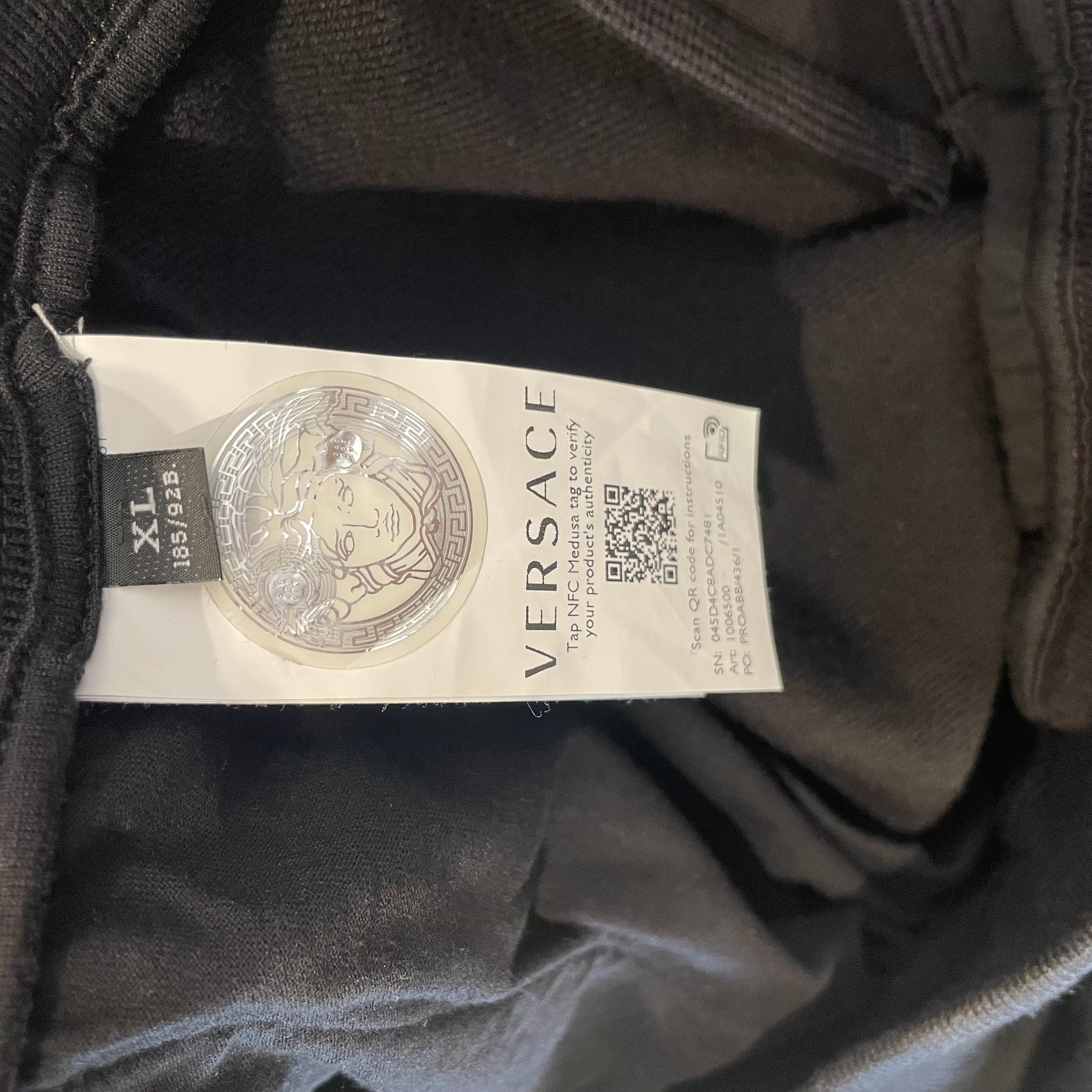 GIANNI VERSACE/Pants/XL/Cotton/BLK/PINK LOGO TRACK PANT view 4