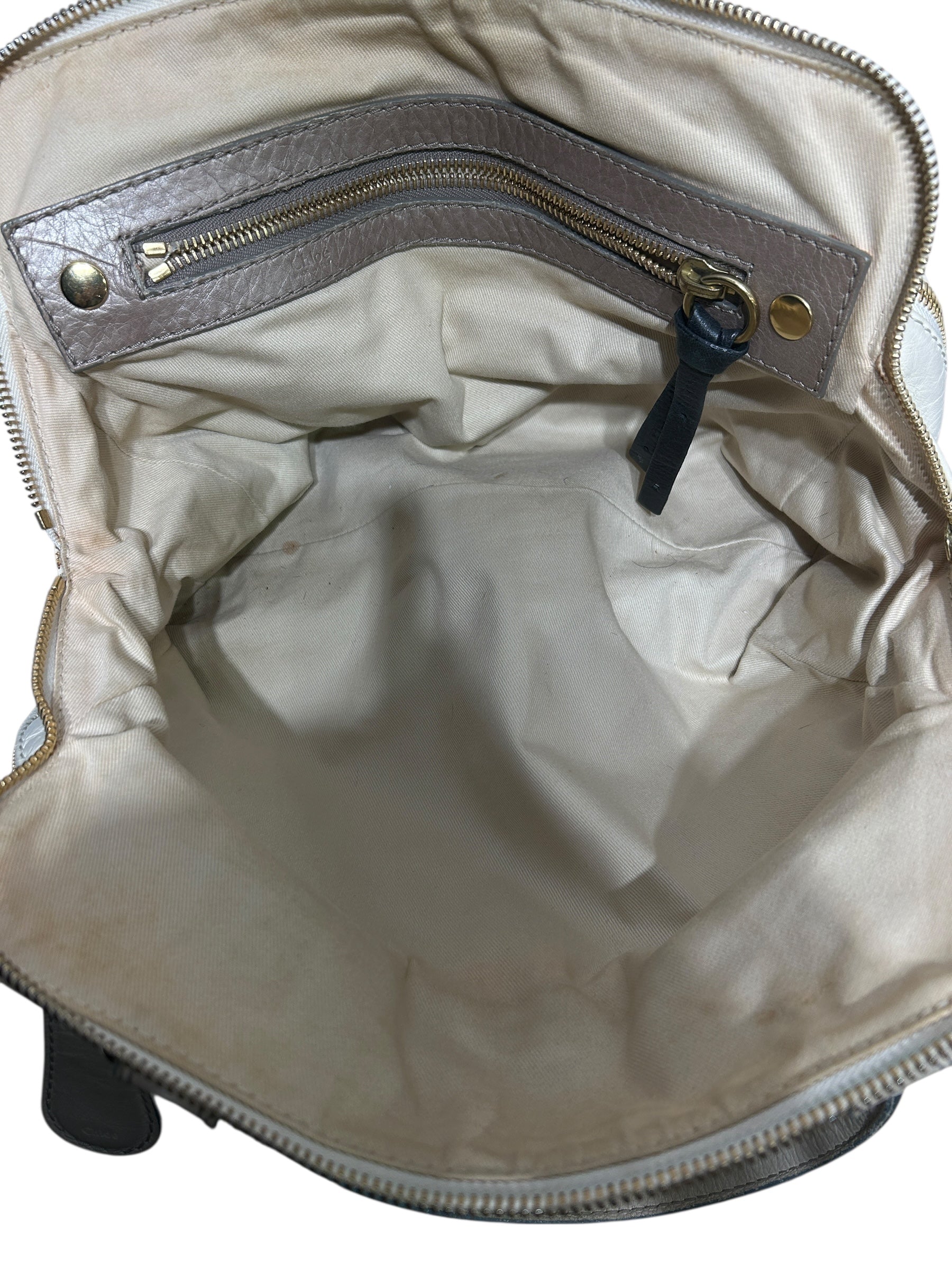 Chloe/Bag/Leather/CRM/ZIPPER BAG GOLD HARDWARE view 4