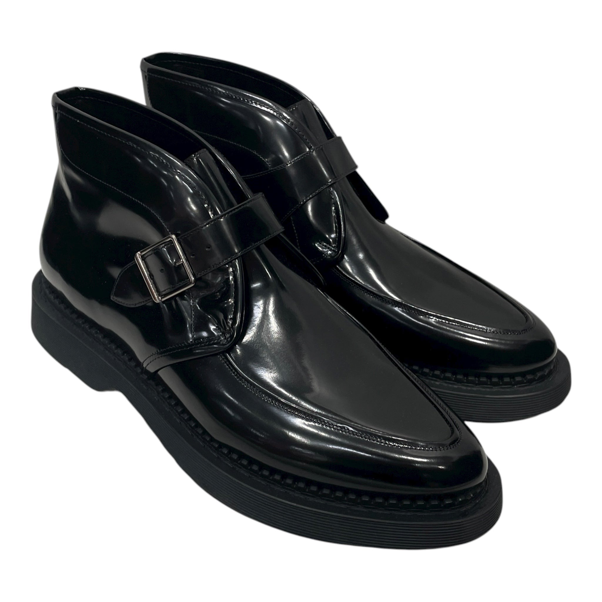 SAINT LAURENT/Dress Shoes/EU 43/Leather/BLK/PATENT BUCKLE ANKLE BOOT view 1