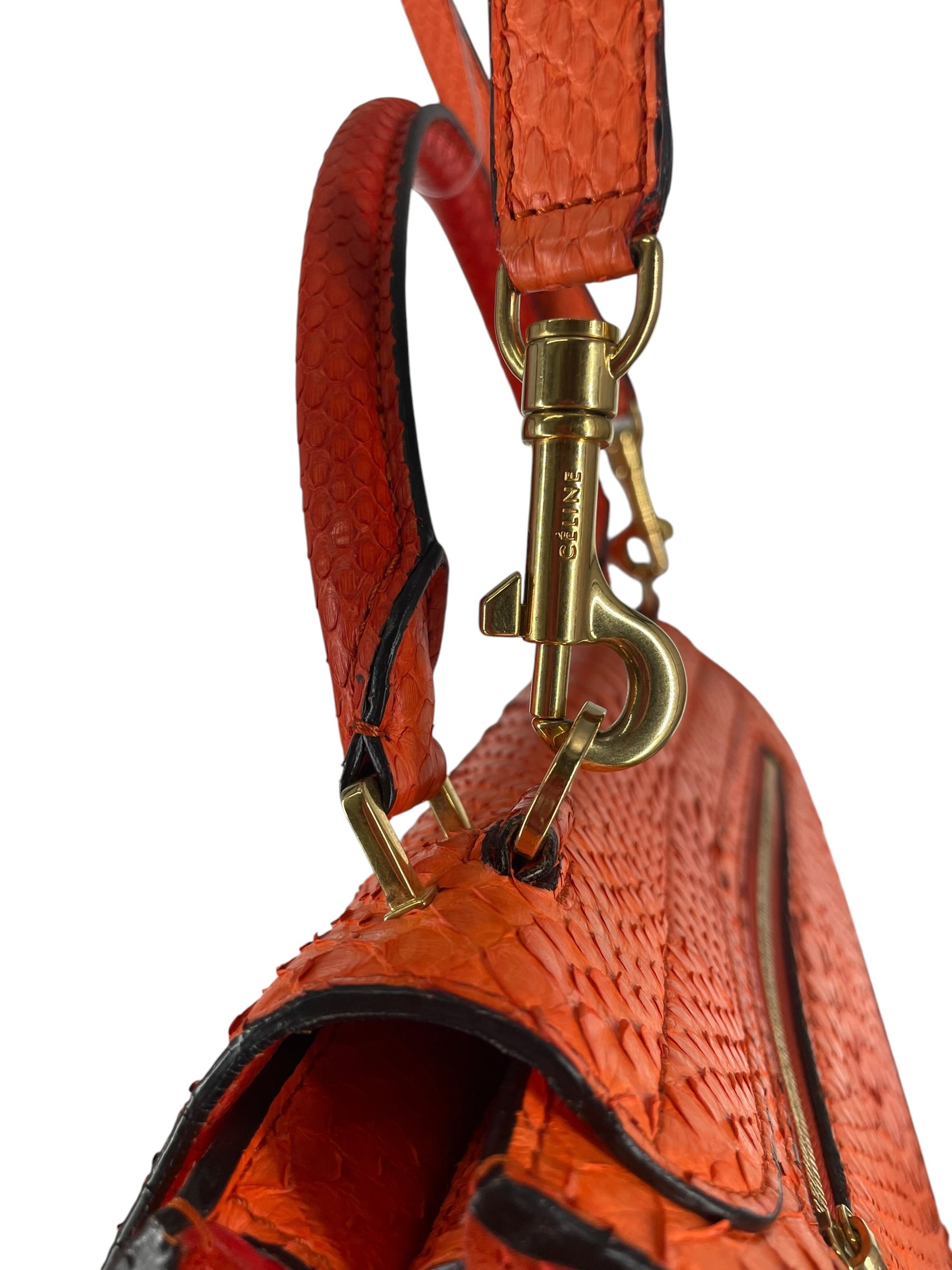 CELINE/Bag/Animal Pattern/Leather/ORN/BRIGHT ORANGE SNAKESKIN BAG view 5