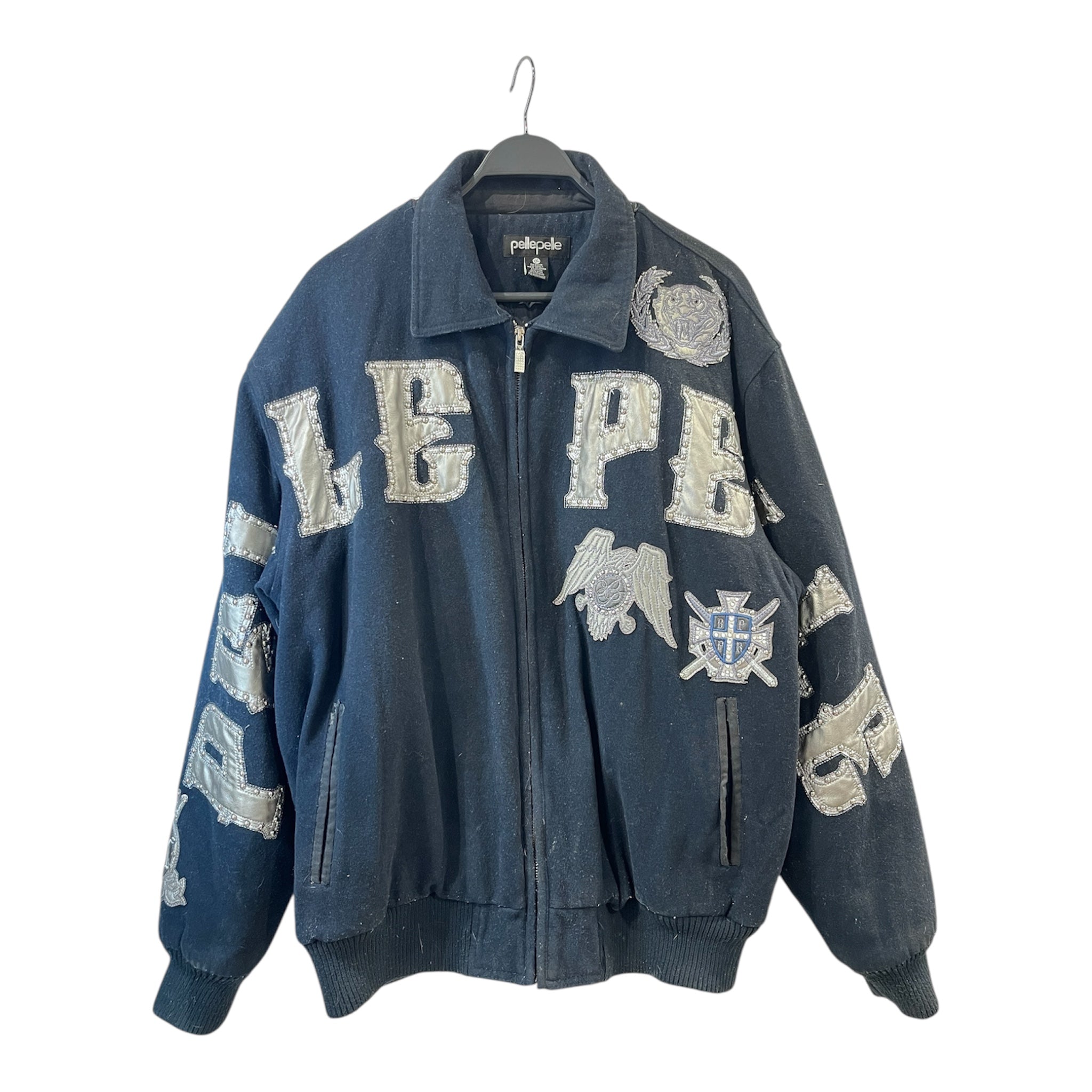 Pelle Pelle/Jacket/XXL/Wool/NVY/Graphic/Pelle Pelle Varsity view 1