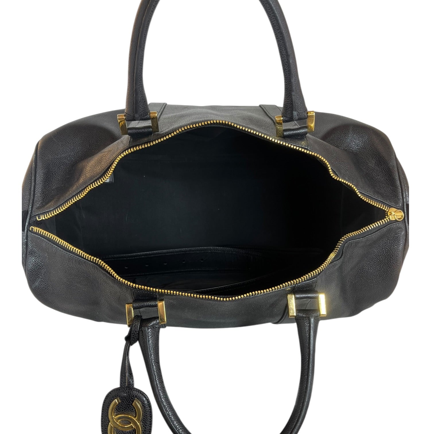 CHANEL/Boston Bag/Leather/BLK/Cavier Leather CC Duffle view 5