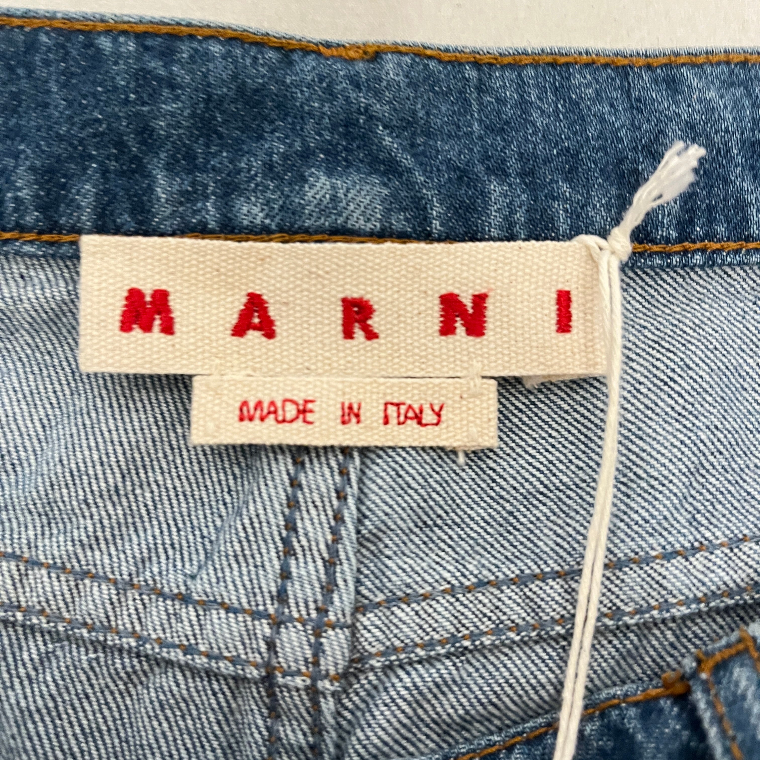 MARNI/Straight Pants/44/Denim/BLU/MOHAIR PANEL view 3
