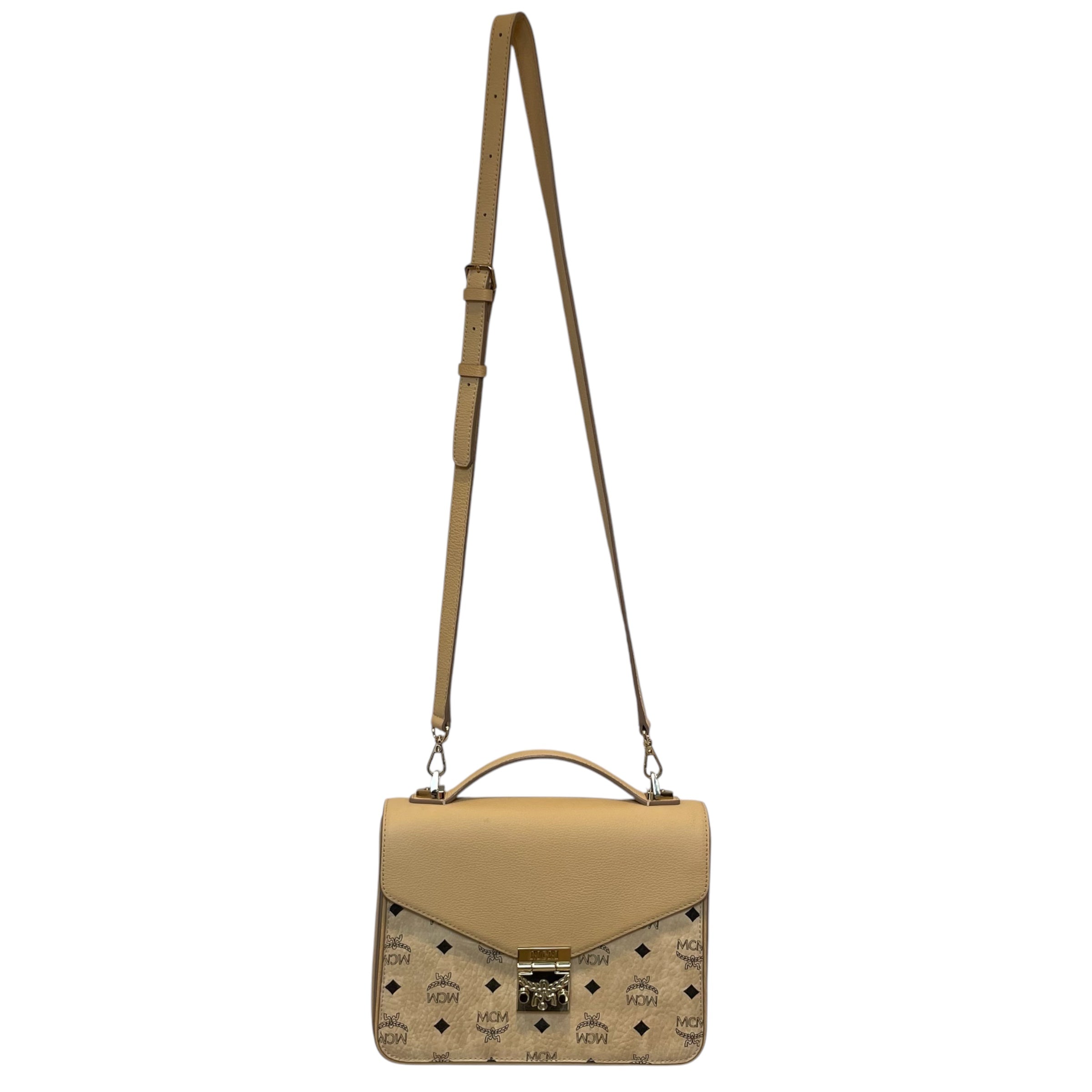 MCM/Cross Body Bag/Monogram/Leather/CRM/goldhardware/envalope bag view 1