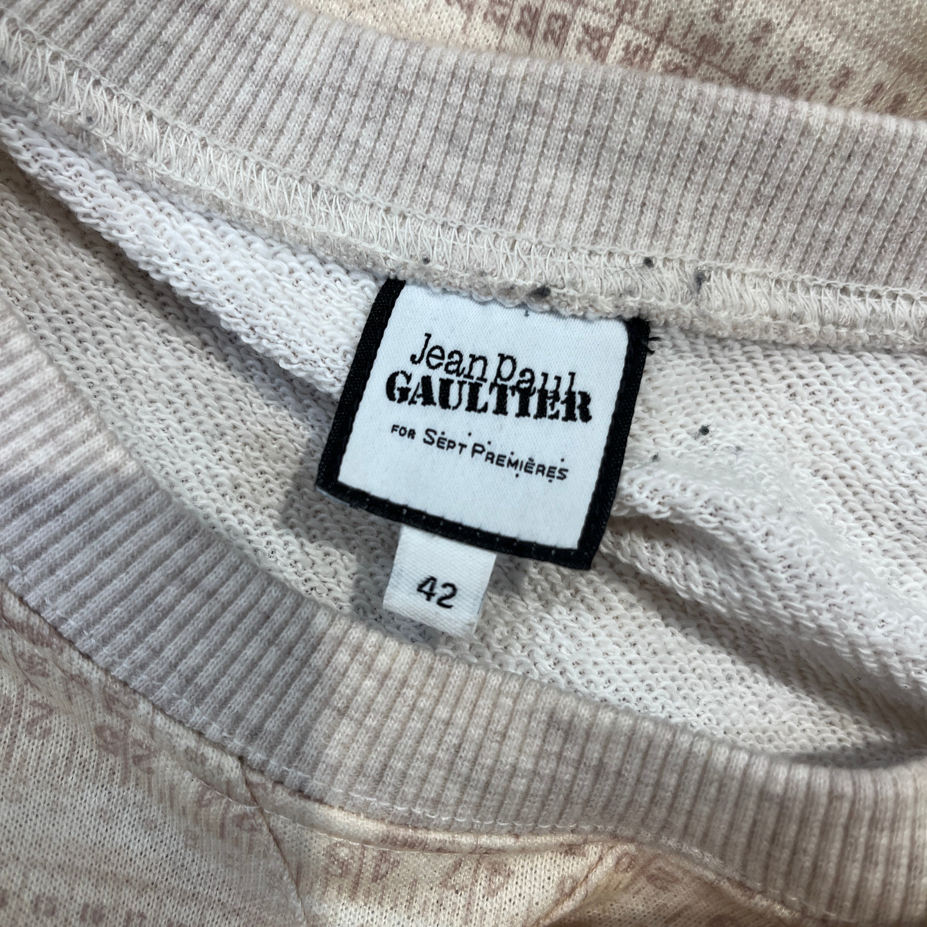 Jean Paul Gaultier/Sweatshirt/42/All Over Print/Cotton/CRM/measure view 3