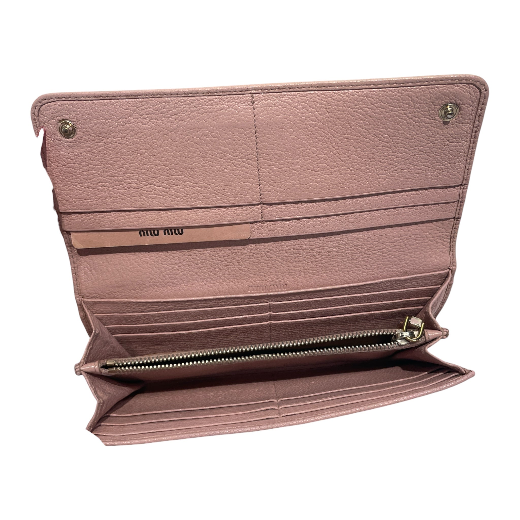MIU MIU/Bifold Wallet/Leather/PNK/L's/madras fiocco view 4