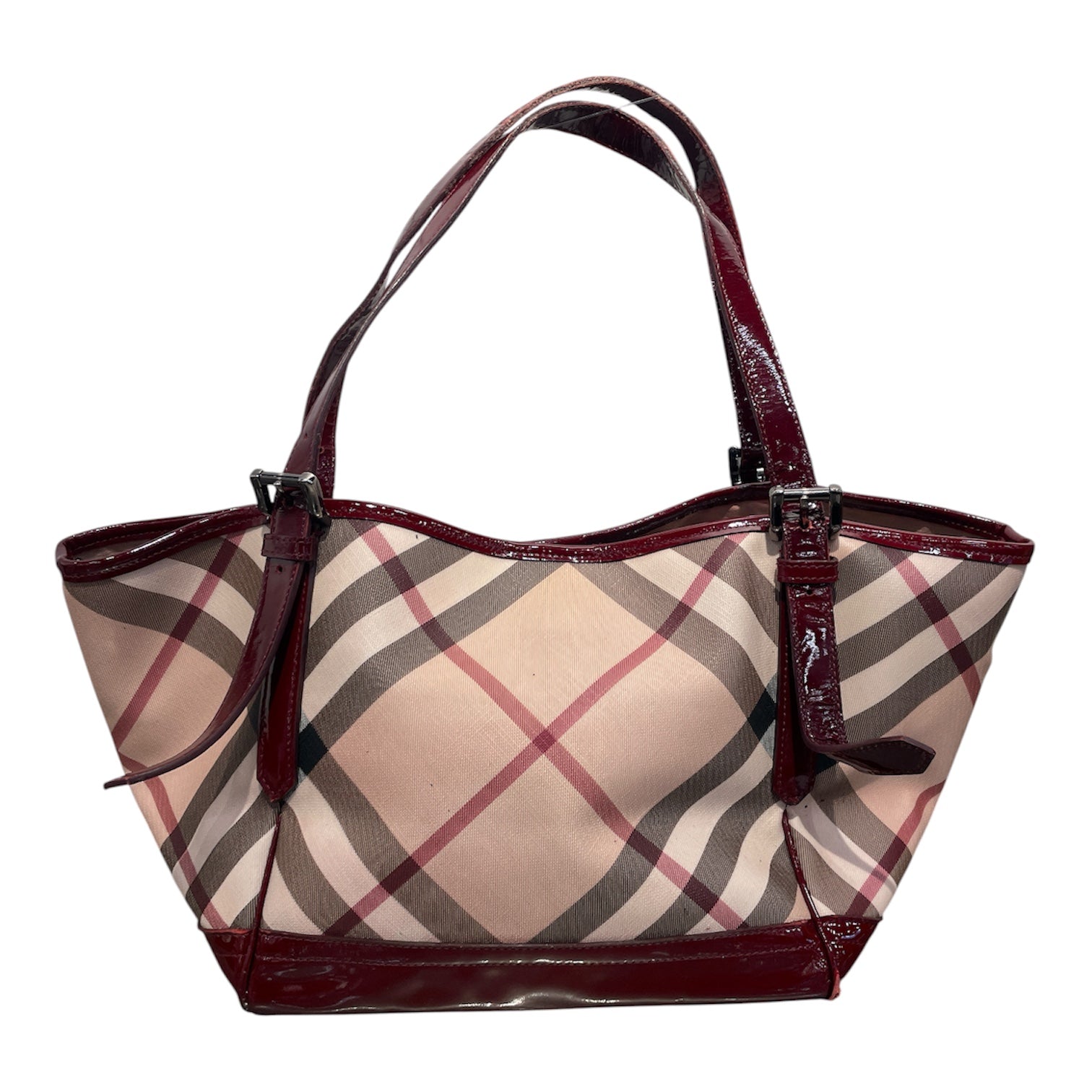 BURBERRY/Tote Bag/Plaid/Leather/RED/Canterbury Tote view 1