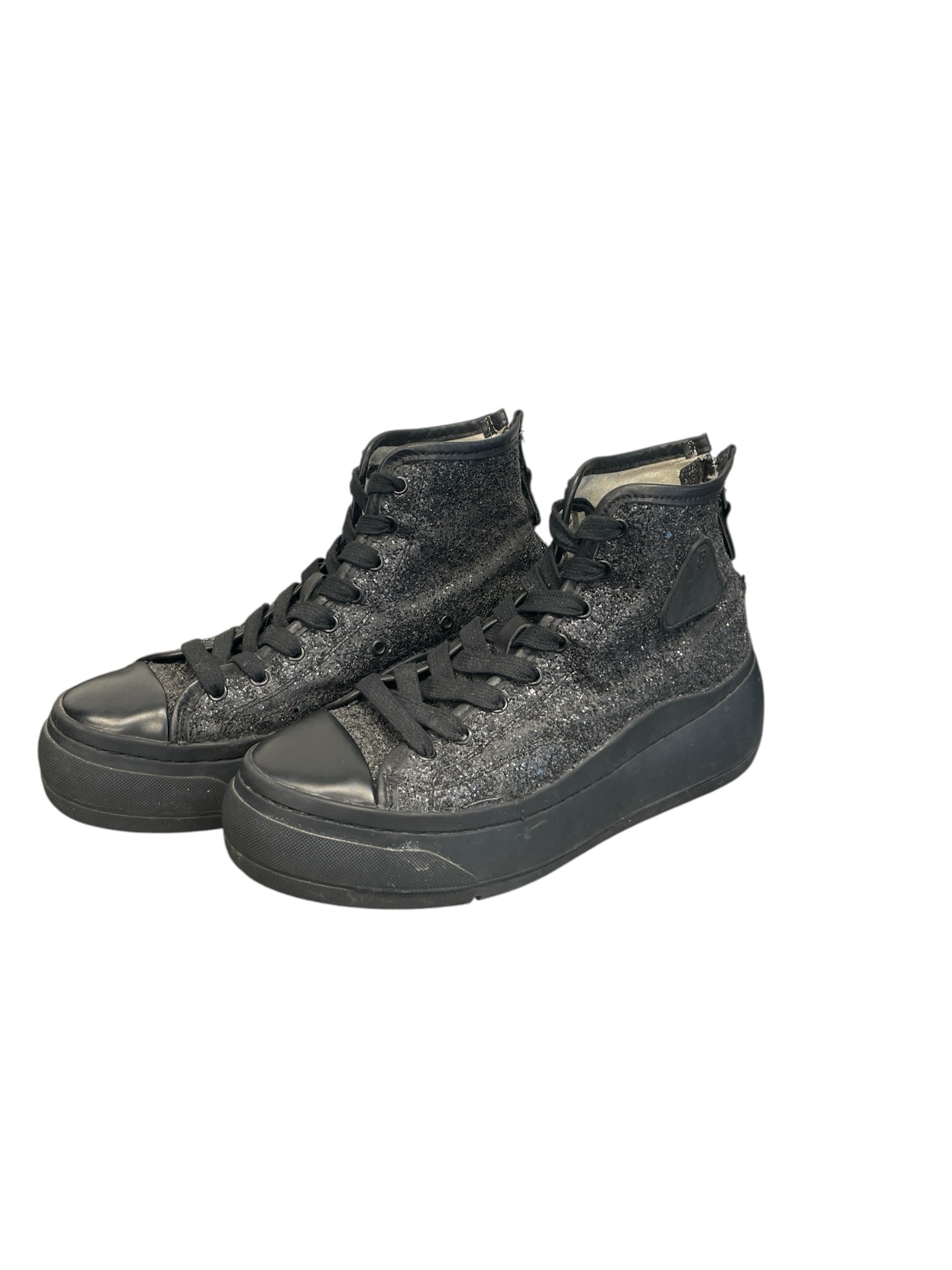 R13/Hi-Sneakers/US 10/BLK/sparkle high top view 1