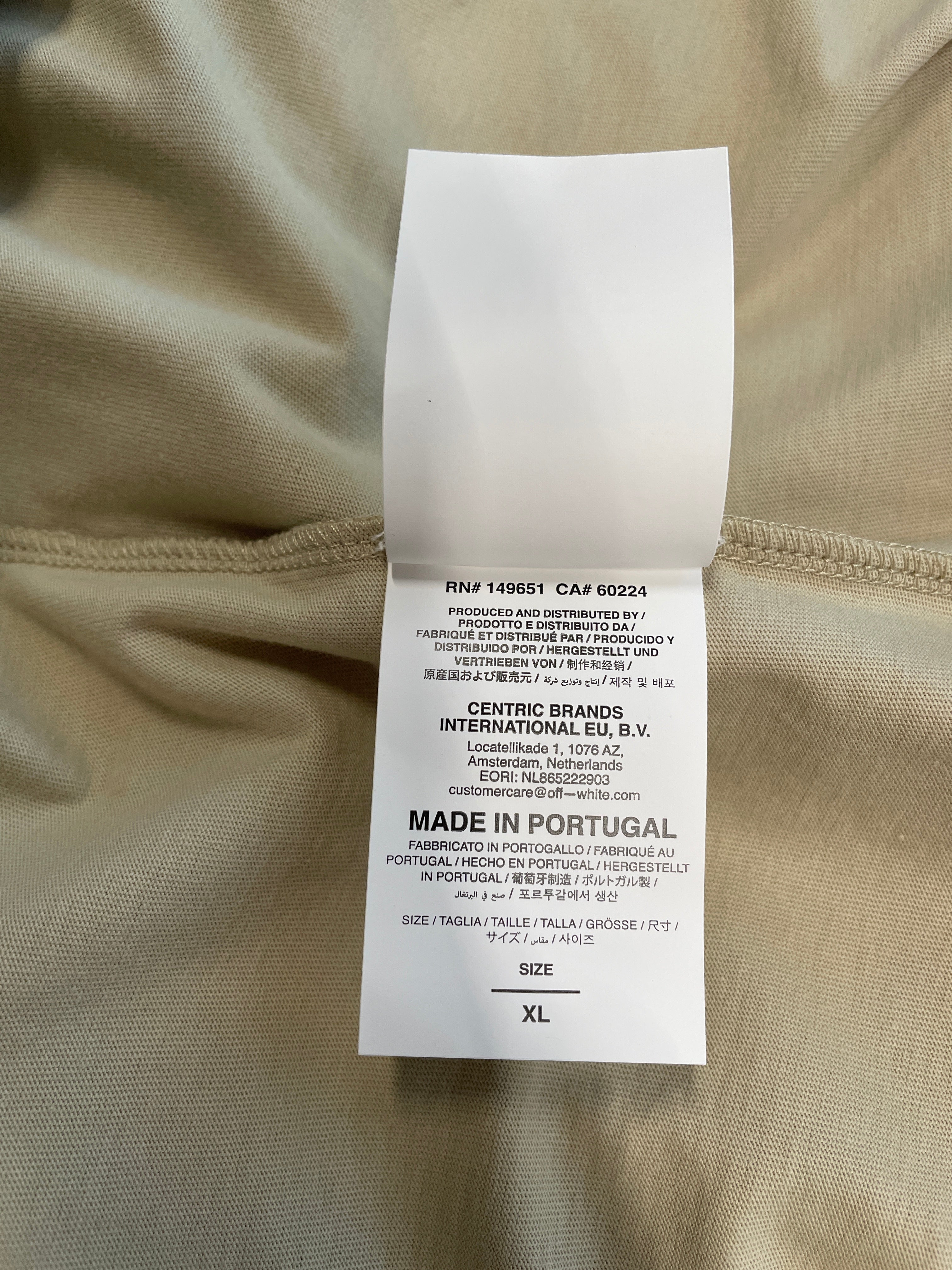 OFF-WHITE/T-Shirt/XL/Cotton/BEG/BEIGE/" OFFWHITE" view 5