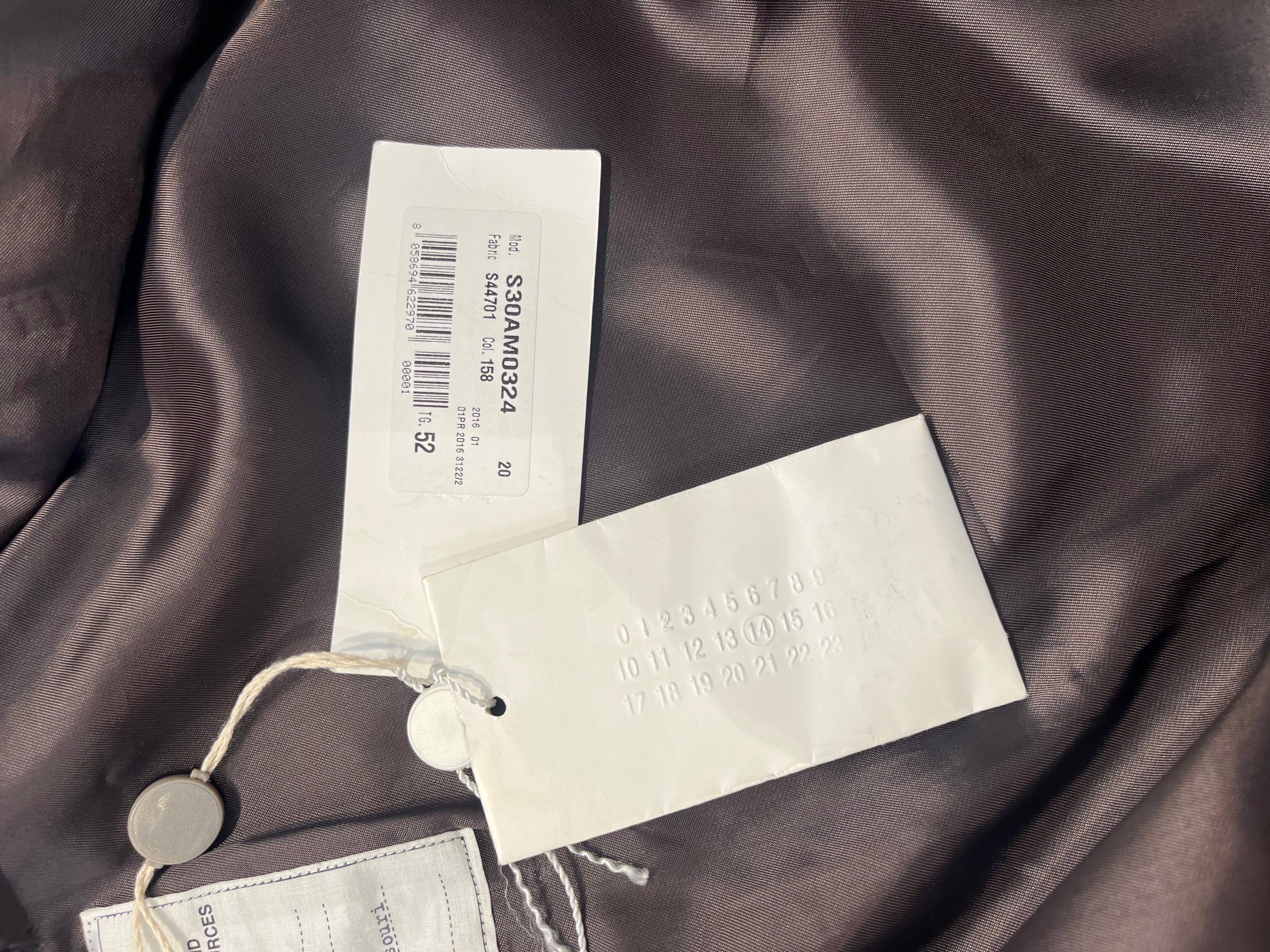 Maison Margiela/Jacket/52/BEG/GRAY LEATHER VARSITY Jckt  nwt view 4