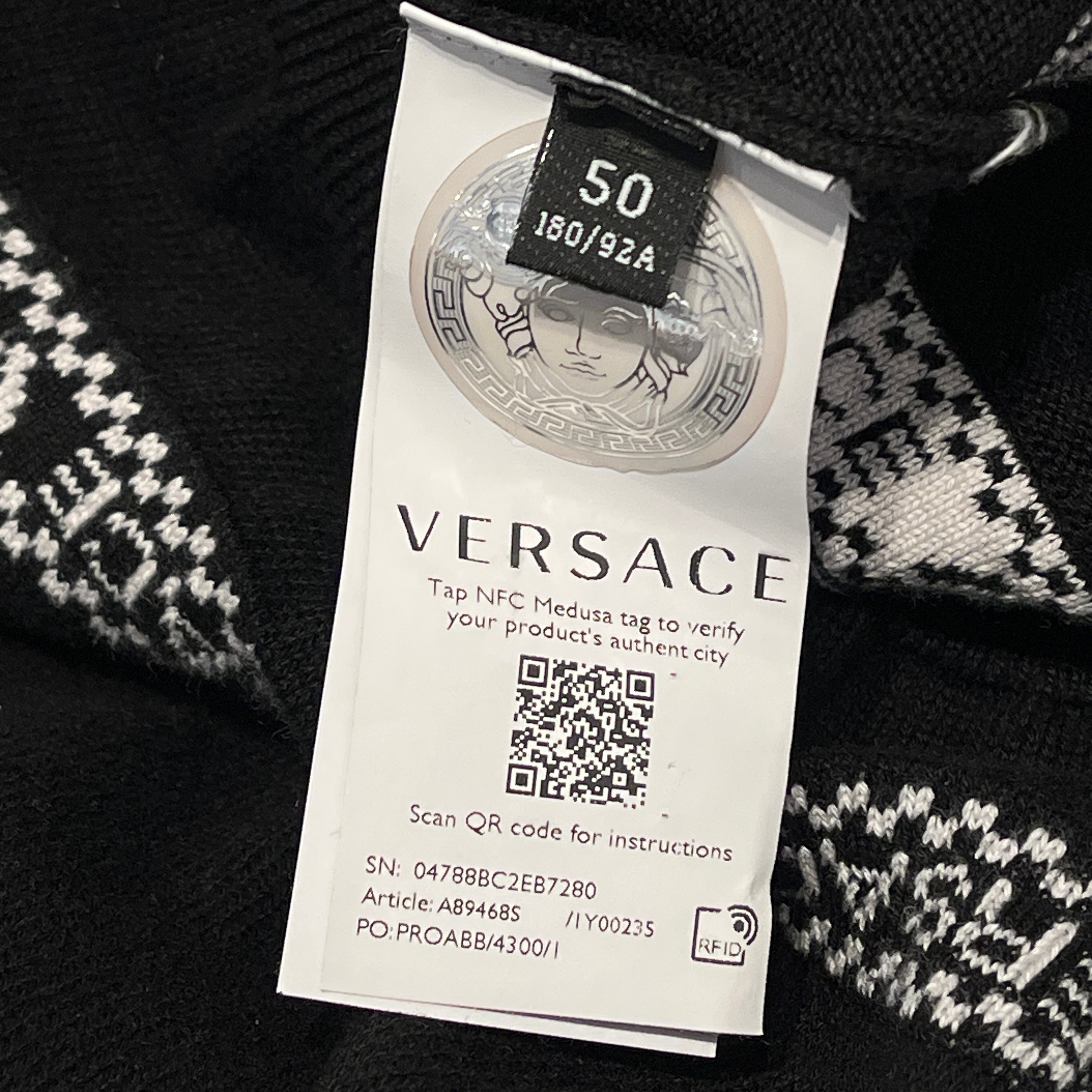 VERSACE/Sweatshirt/L/Cotton/BLK/striped versace view 4