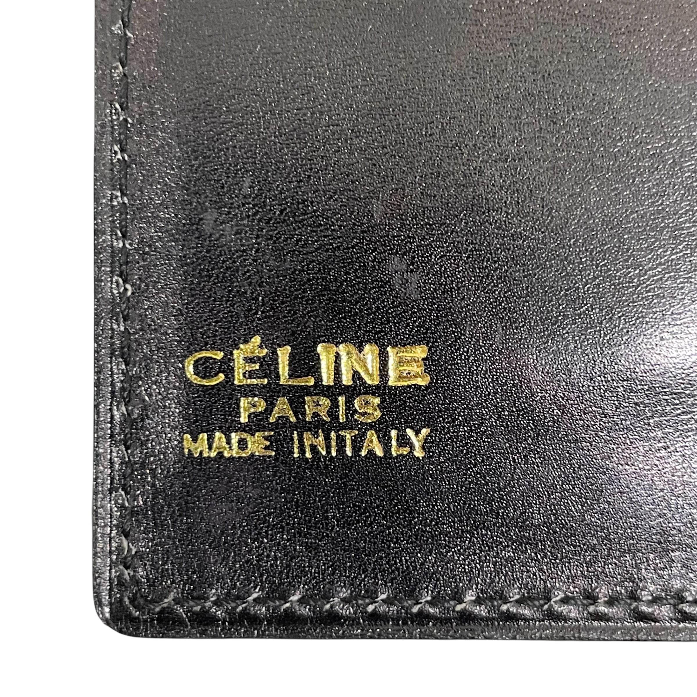 CELINE/Bifold Wallet/Leather/BLK/GOLD HORSE, NO CARD SLOTS view 3