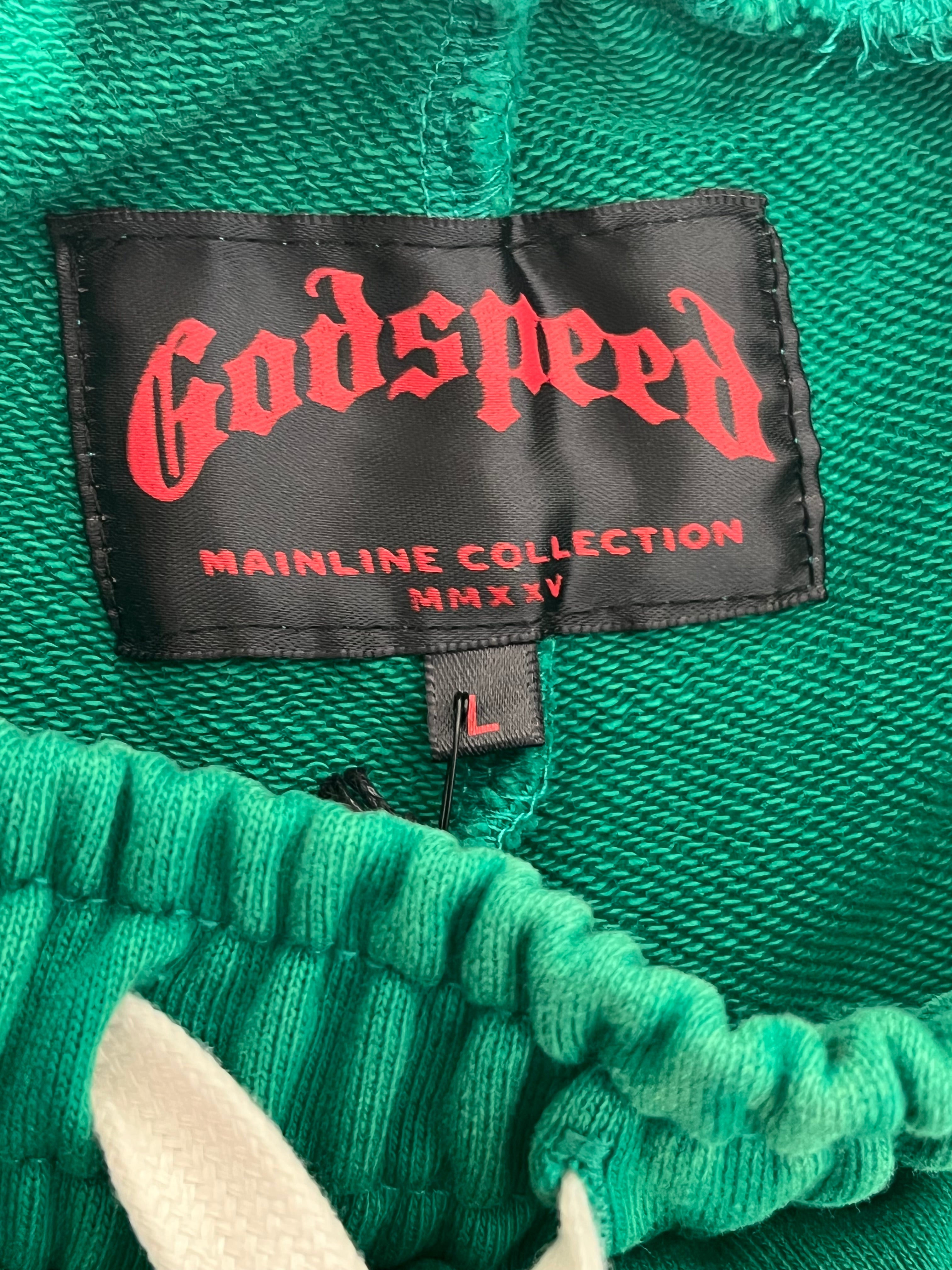 GODSPEED/Shorts/L/Cotton/GRN/LOGO ON SIDES view 3