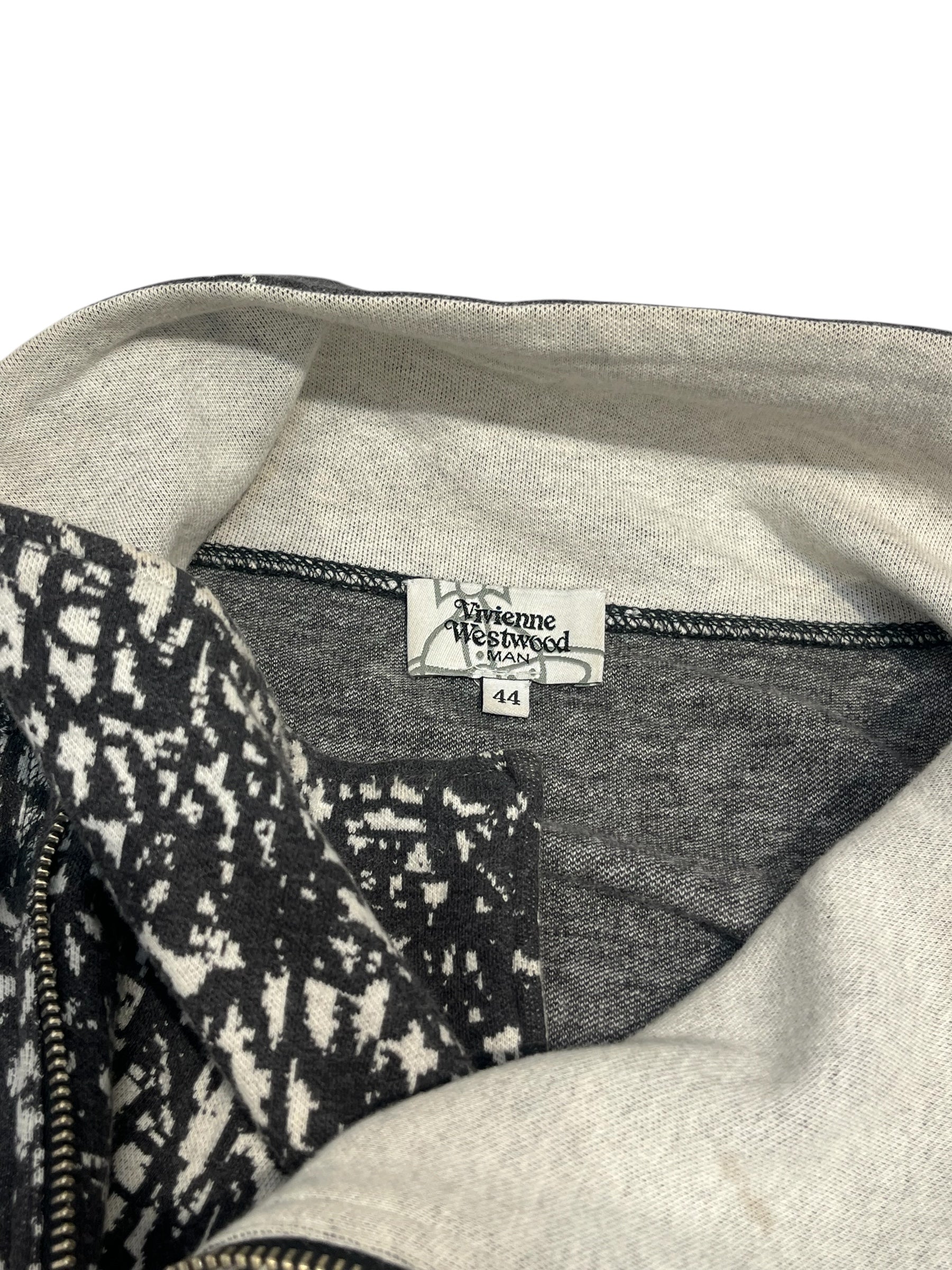 Vivienne Westwood MAN/Sweater/44/Monogram/GRY/ZIP UP SIDE LOGO SCRIBBLE view 4
