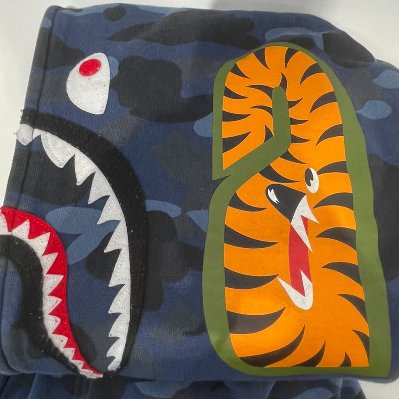 A BATHING APE/Zip Up Hoodie/M/Camouflage/Cotton/BLU/bape shark hoodie blu sz m