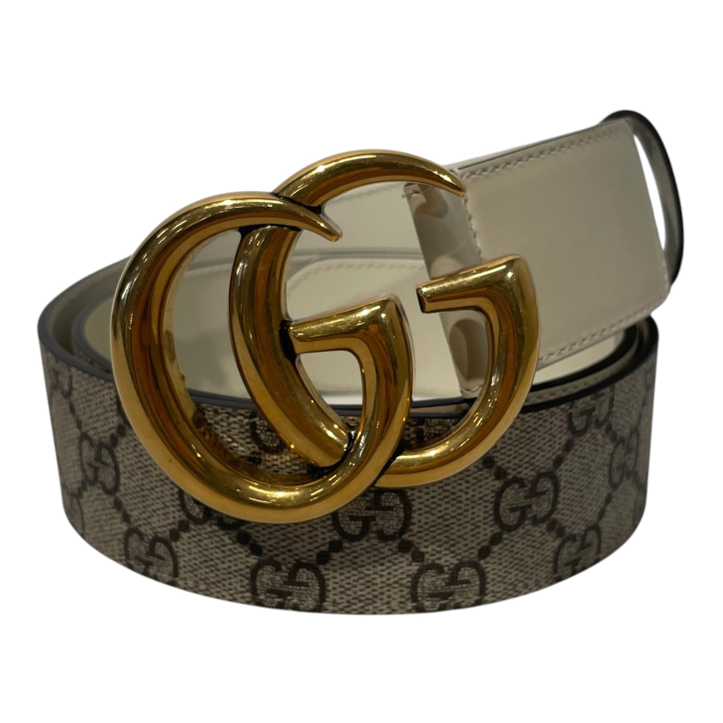 GUCCI/Belt/Monogram/Leather/CRM/L's/ view 1