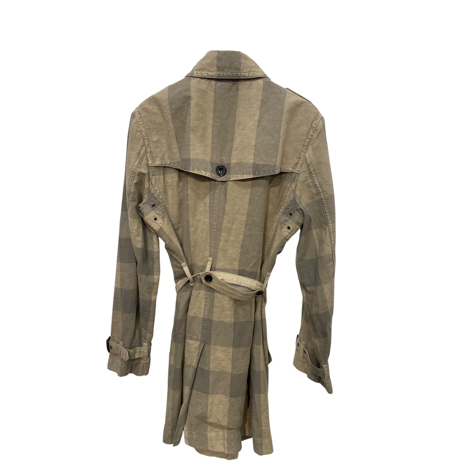 BURBERRY BRIT/Trench Coat/8/Glen Check/Cotton/BEG/Double Breasted/neutral check view 2