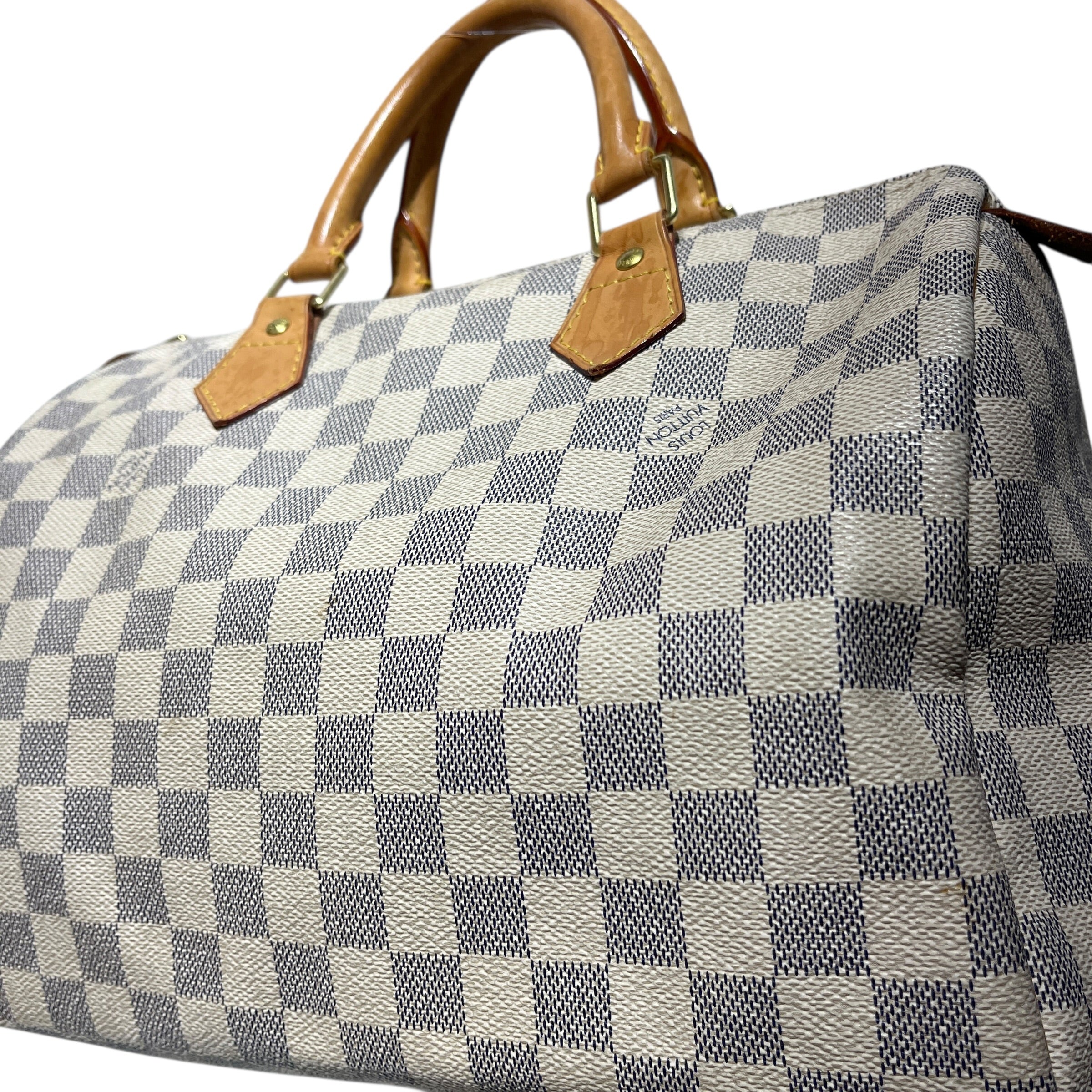 LOUIS VUITTON/Boston Bag/All Over Print/Leather/WHT/Damier Azur Speedy 25 view 4