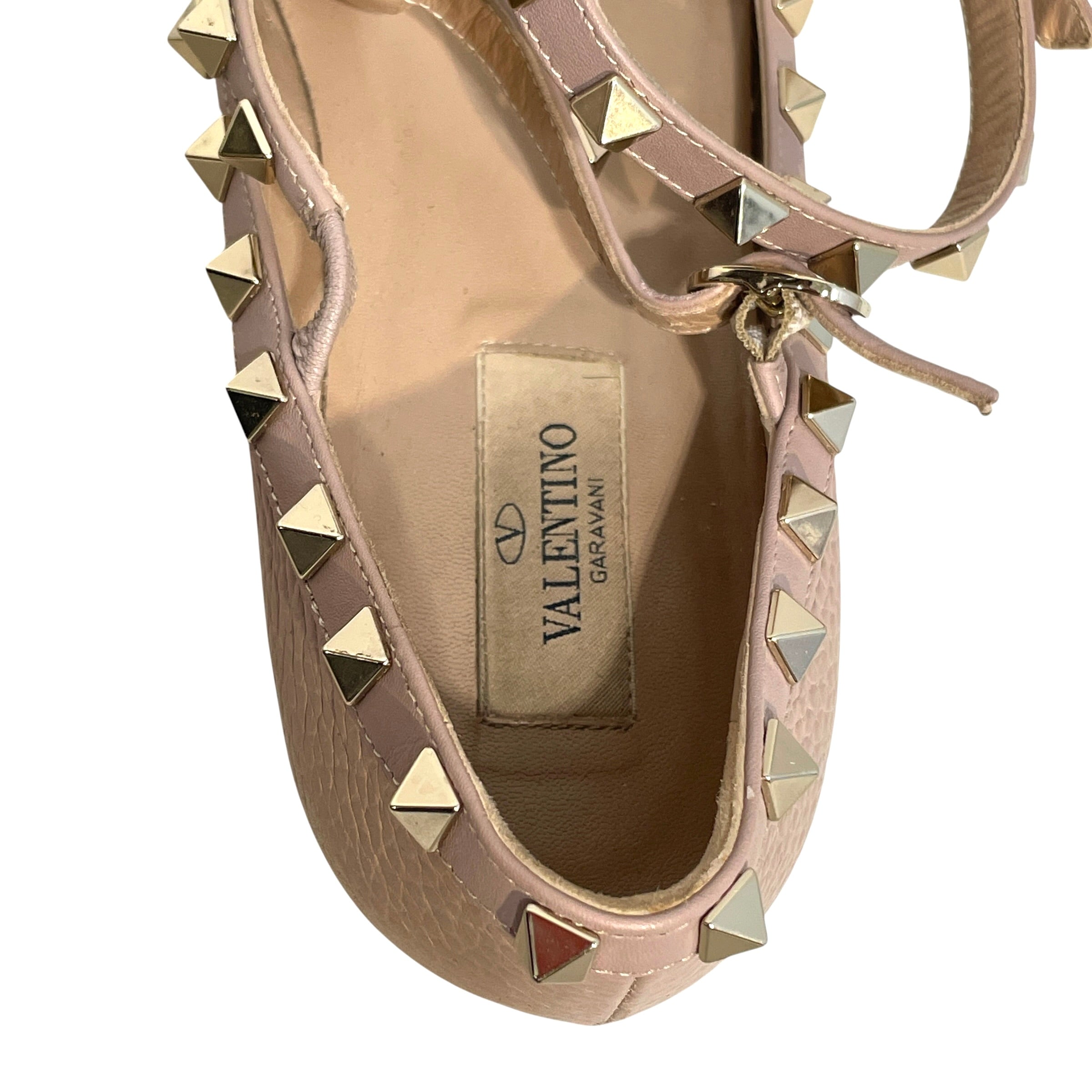 VALENTINO/Flat Shoes/EU 38.5/Leather/PNK/Studded view 3