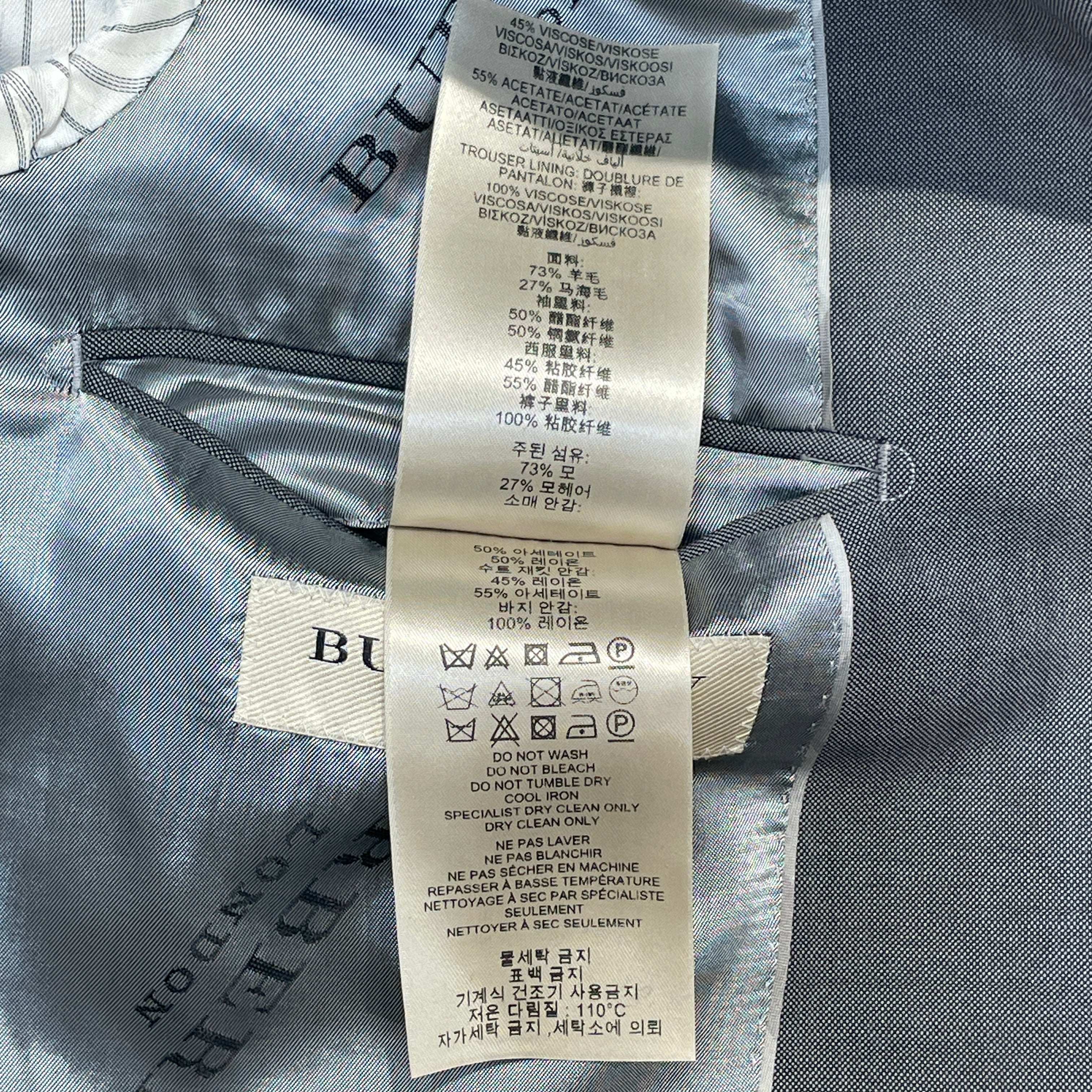 BURBERRY LONDON/Jacket/52/Cotton/GRY/Blazer Suit Jacket view 7