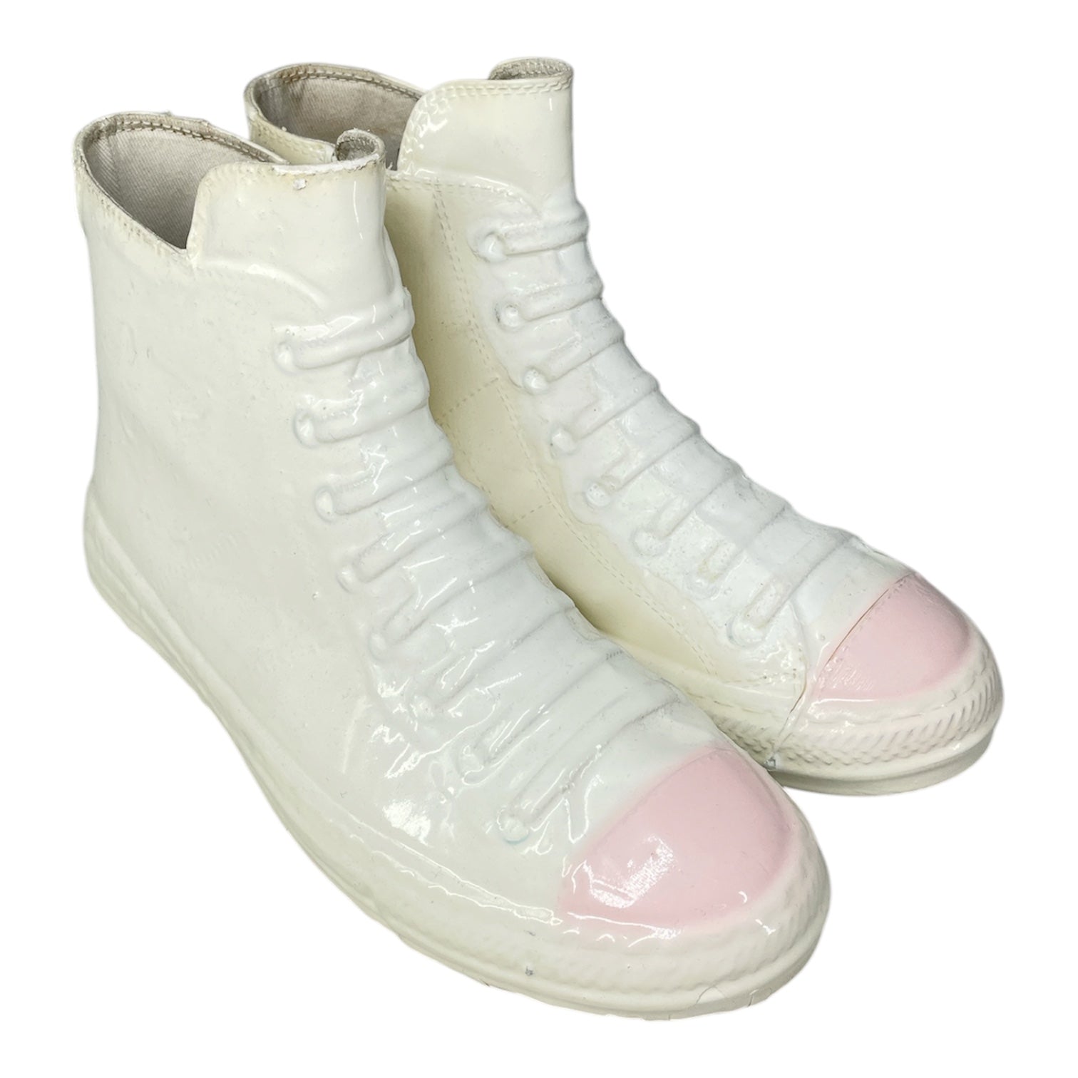 Maison Margiela/Hi-Sneakers/EU 40/WHT/COATED PINK TIP SIDE ZIP view 1