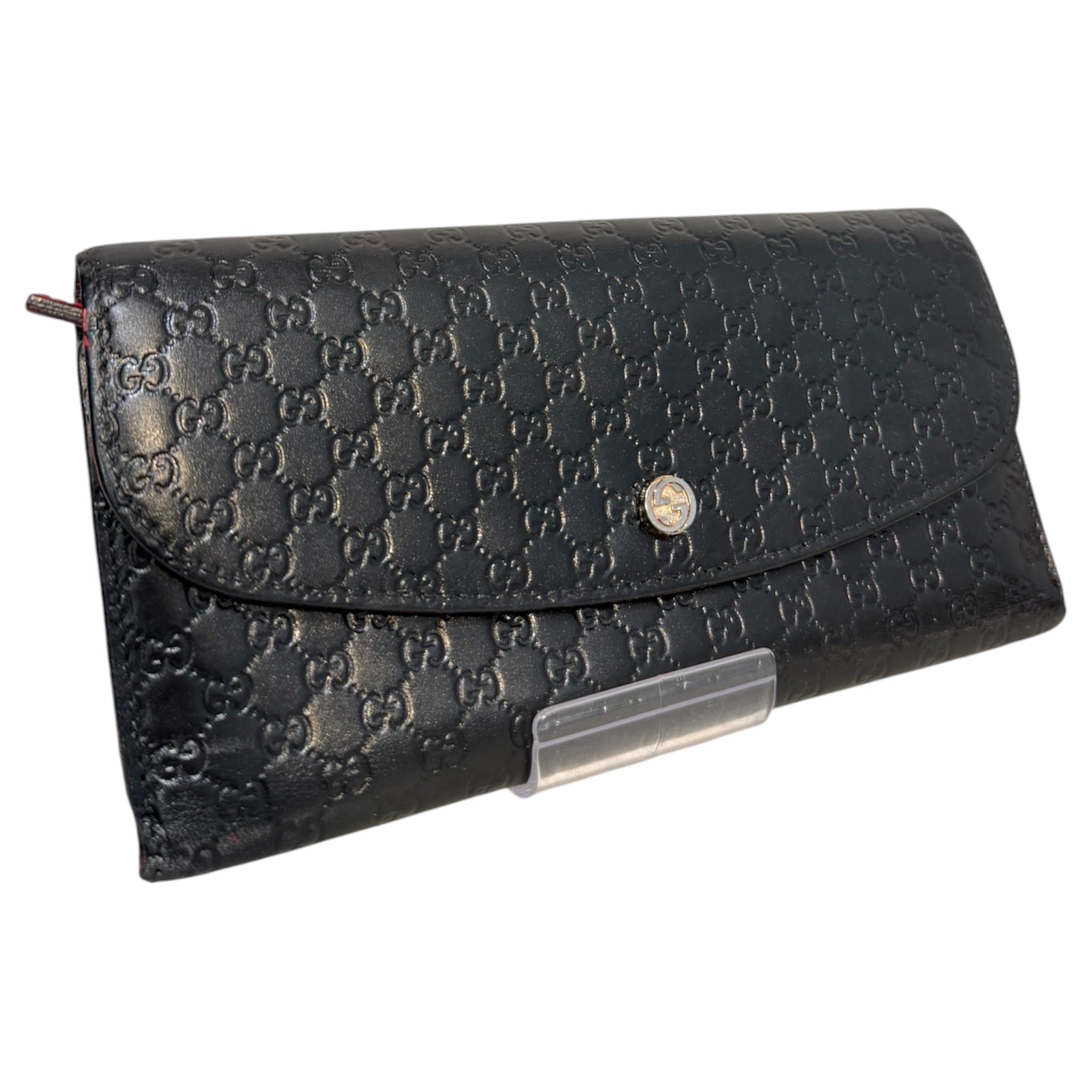 GUCCI/Long Wallet/Monogram/Leather/BLK/Microguccissima view 1