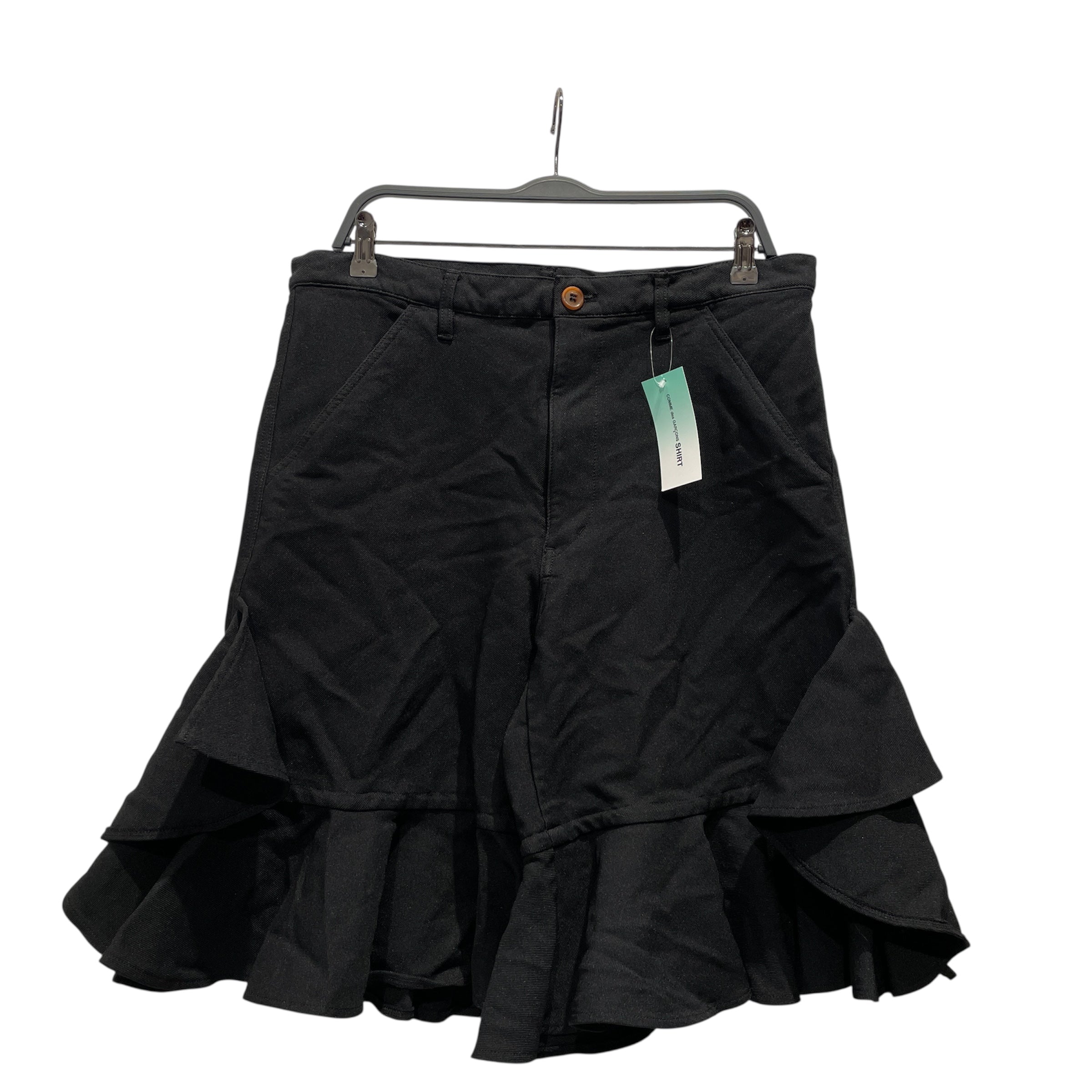 COMME des GARCONS SHIRT/Shorts/M/Polyester/BLK/shorts with ruffles view 1
