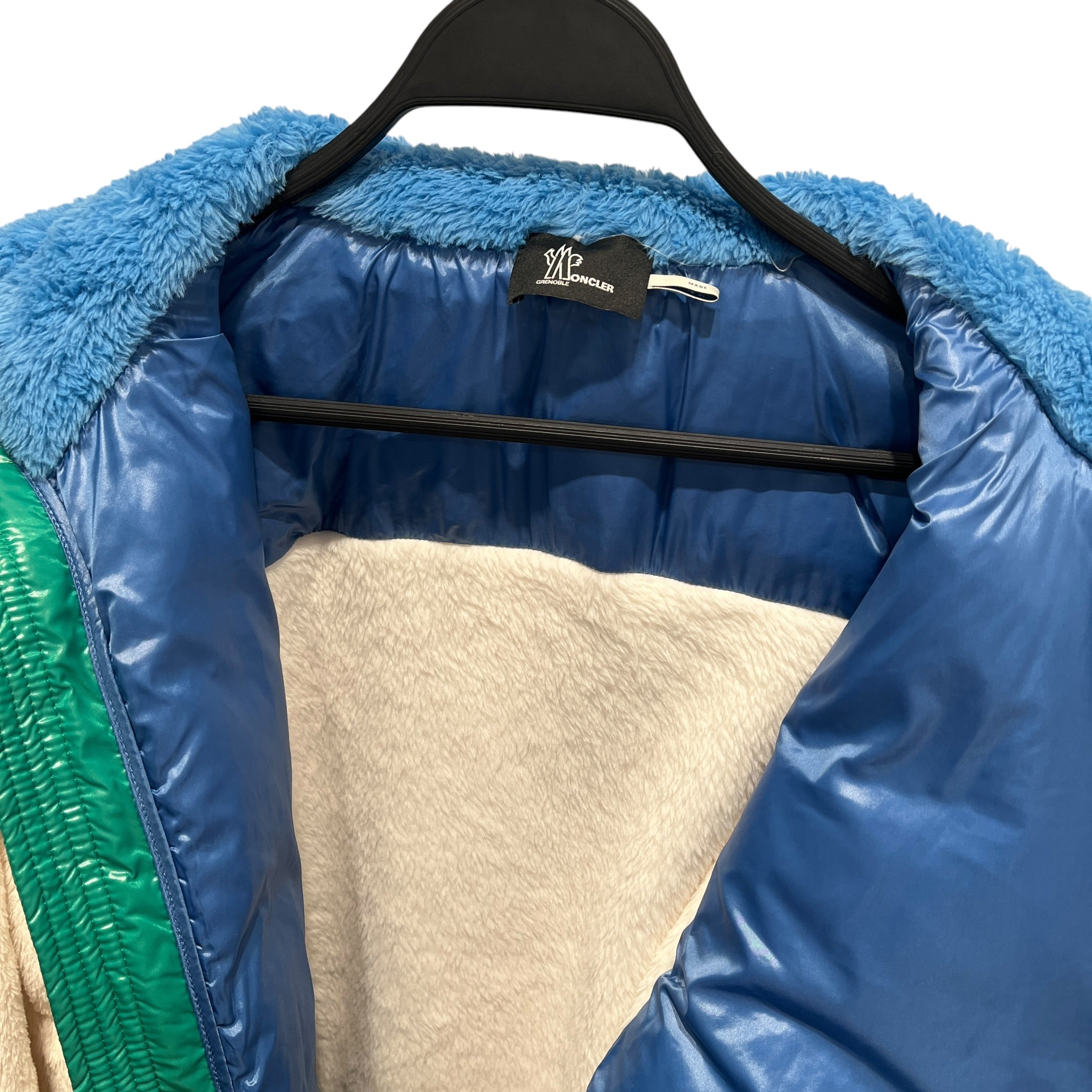 MONCLER/Fleece Jkt/L/WHT/grenoble full zip green panel view 9