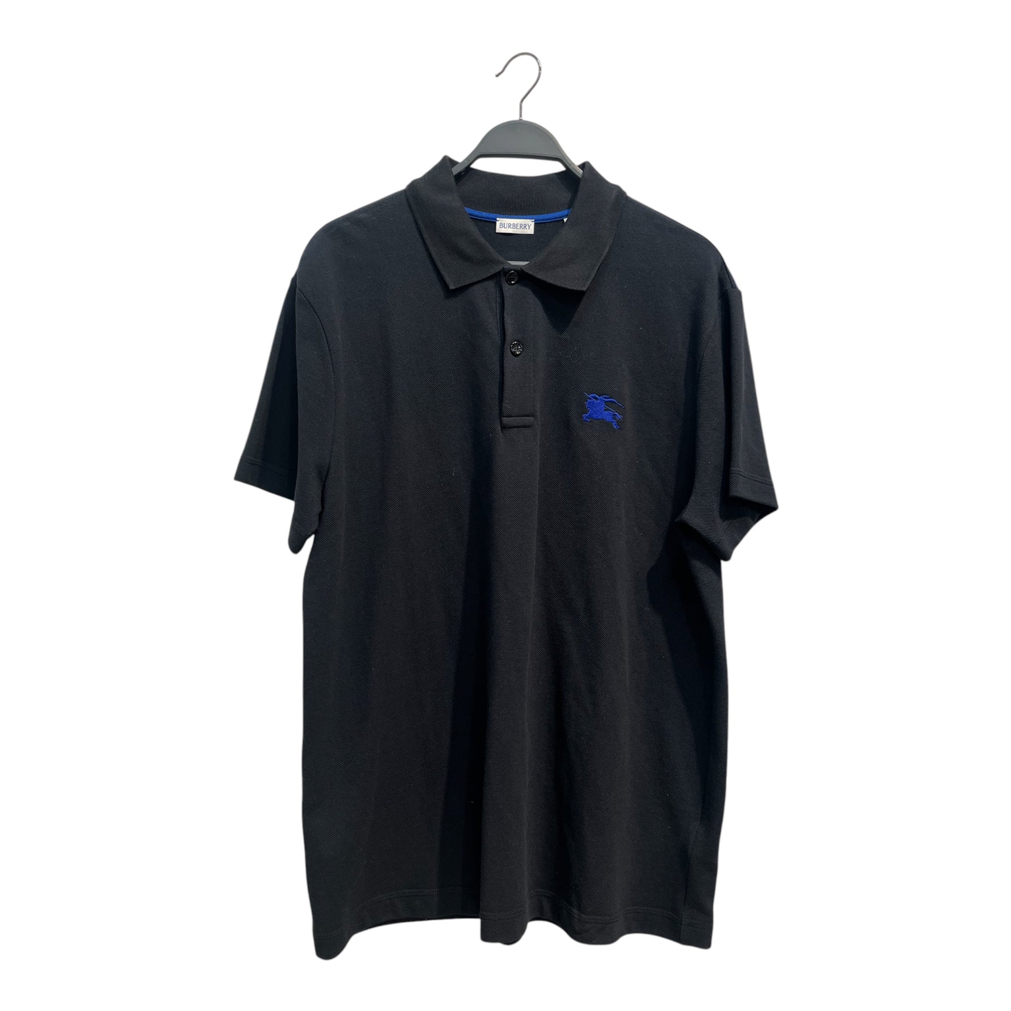 BURBERRY/Polo Shirt/XL/Cotton/BLK/BLUE LOGO CHEST view 1