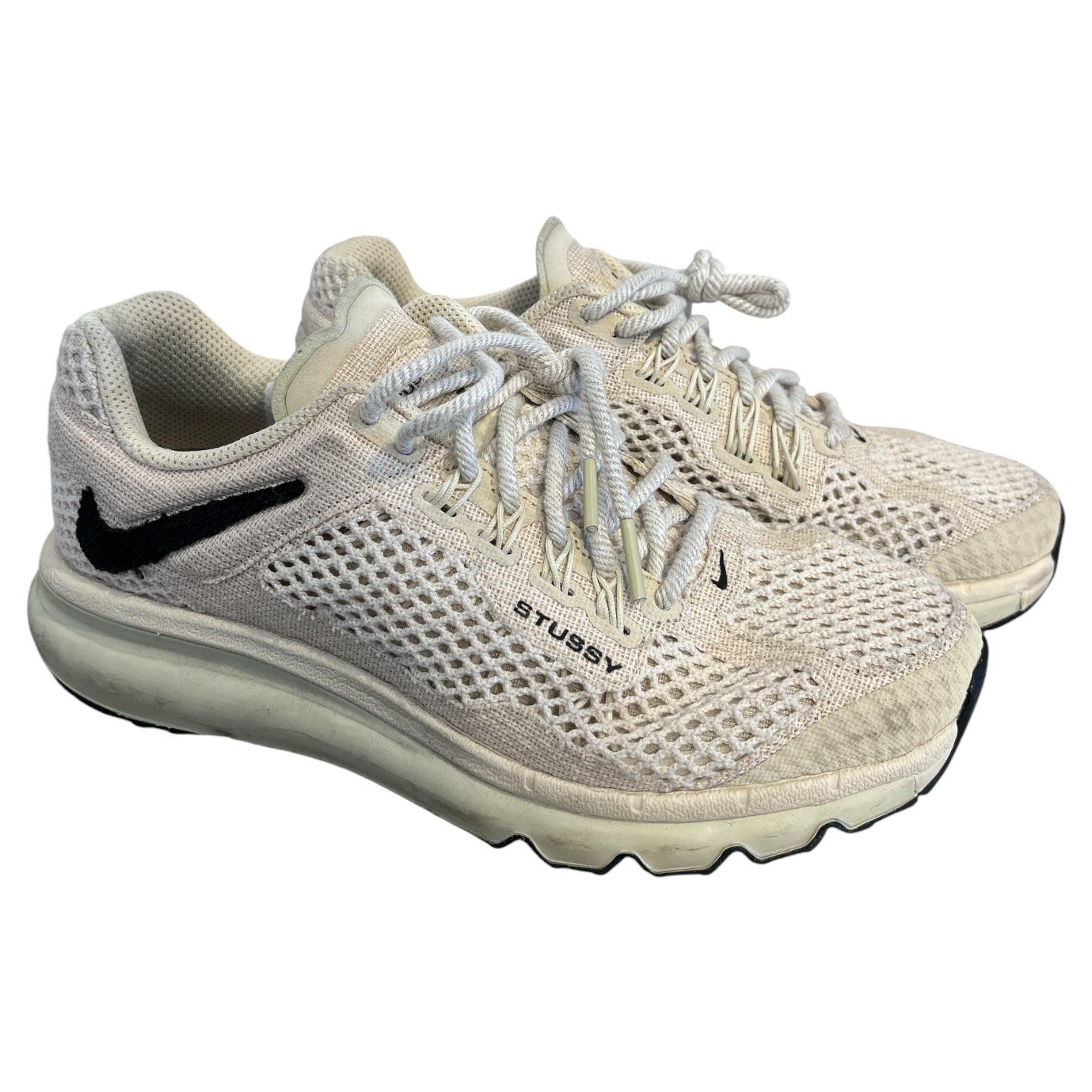 STUSSY/NIKE/Low-Sneakers/US 7/Cotton/CRM/WAFFLE SKIN view 1