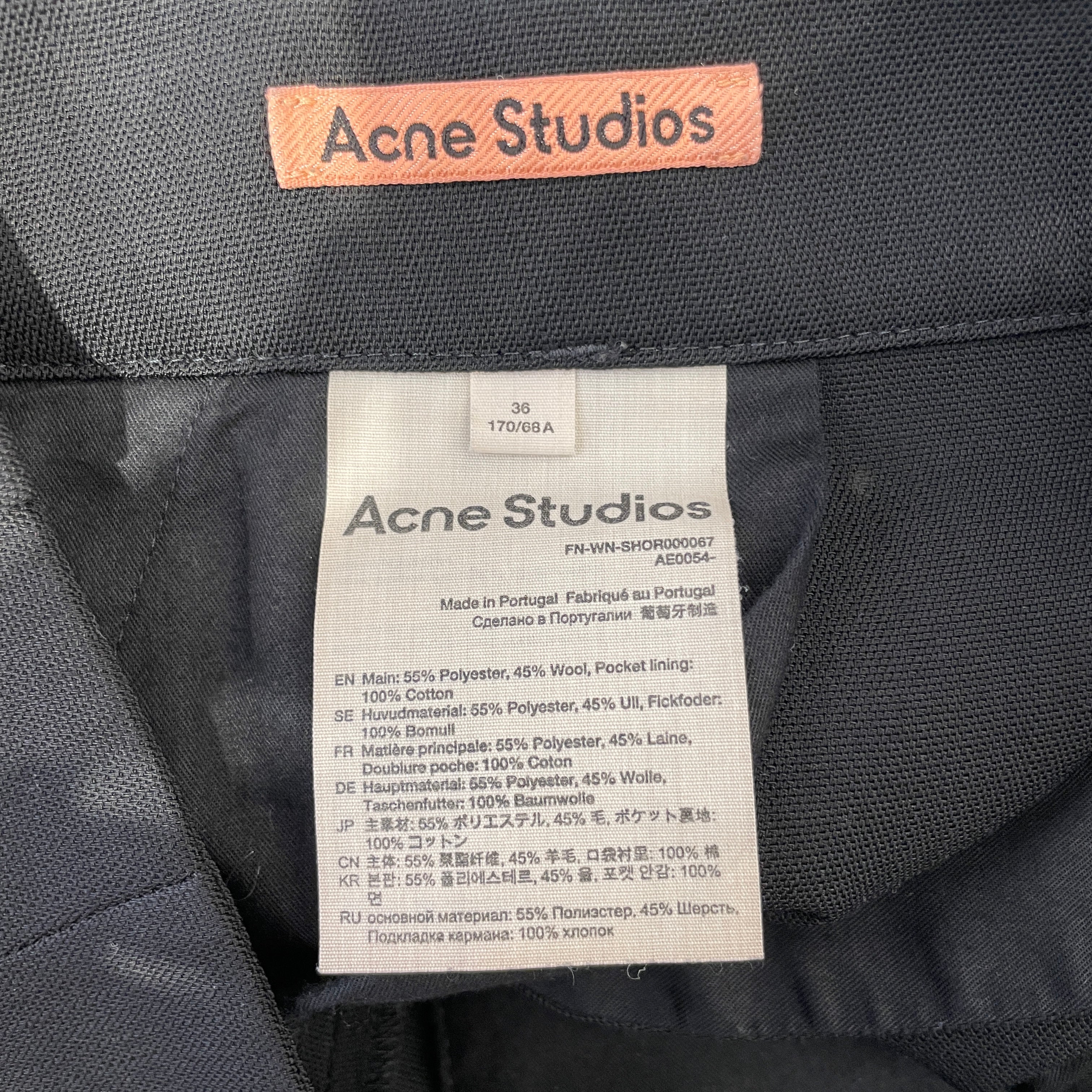 Acne Studios/Shorts/36/Wool/BLK/short view 3