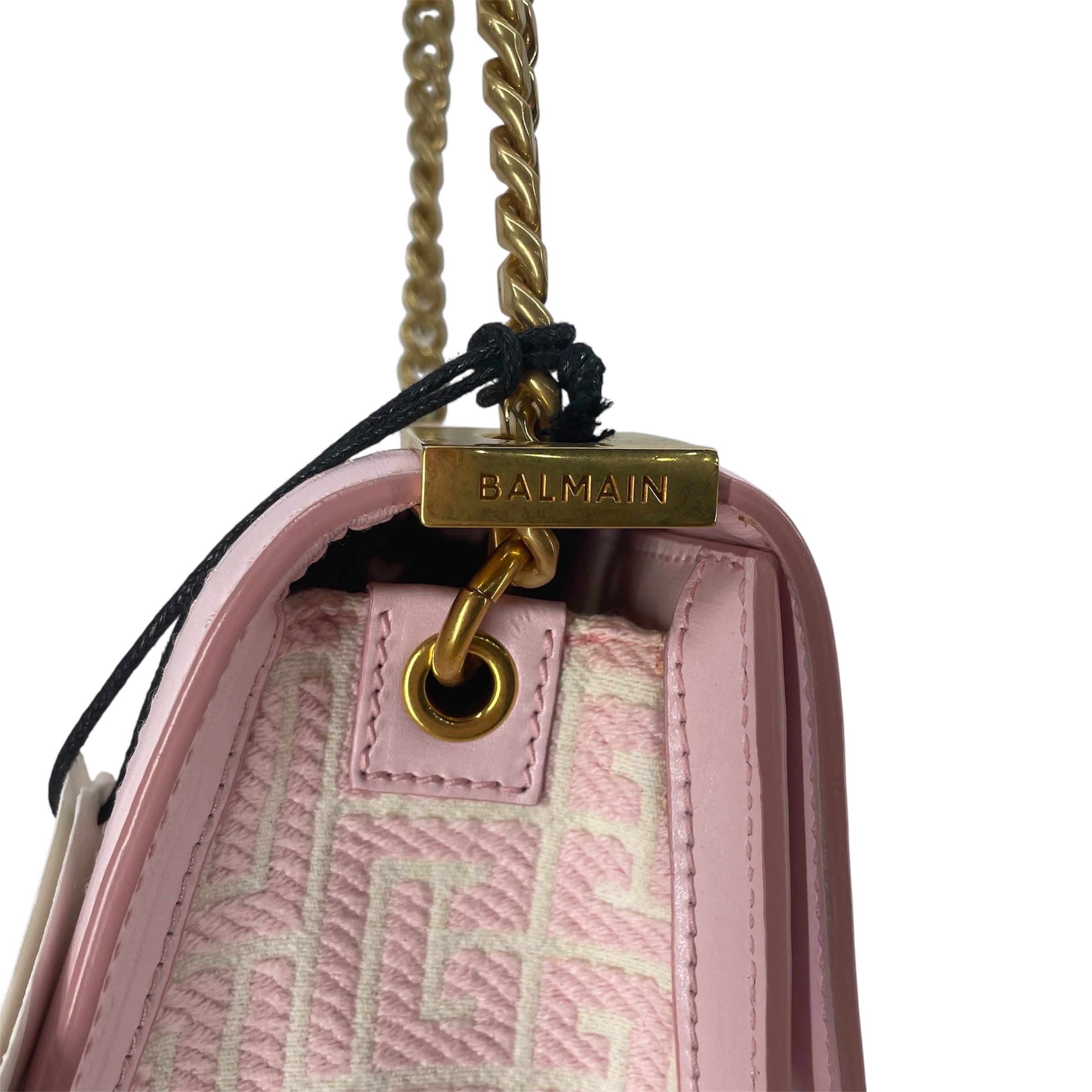 BALMAIN/Cross Body Bag/Monogram/Leather/PNK/GLD BAR SNAP ON FRONT view 7