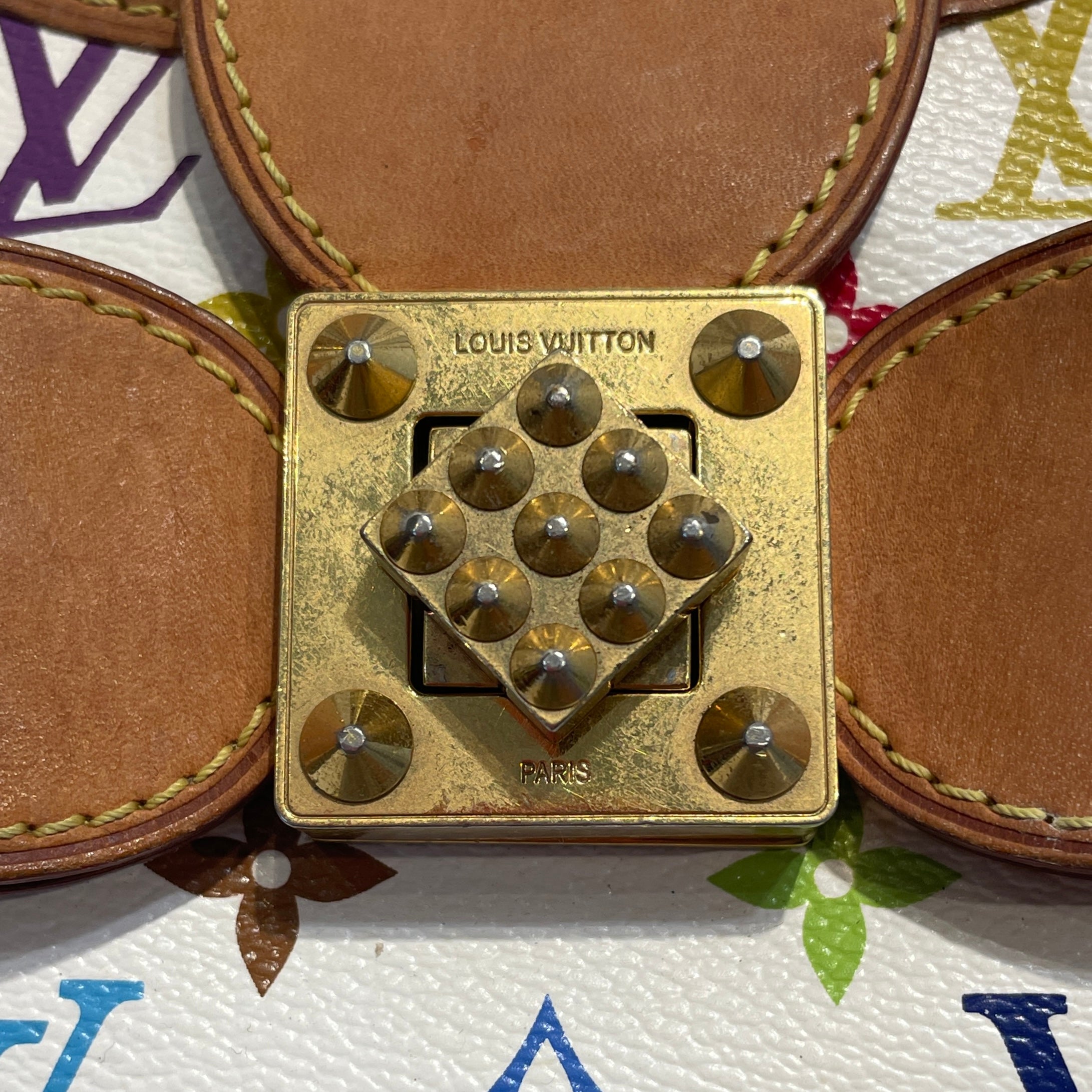 LOUIS VUITTON/Hand Bag/Monogram/Leather/WHT/Multicolor Annie MM view 5