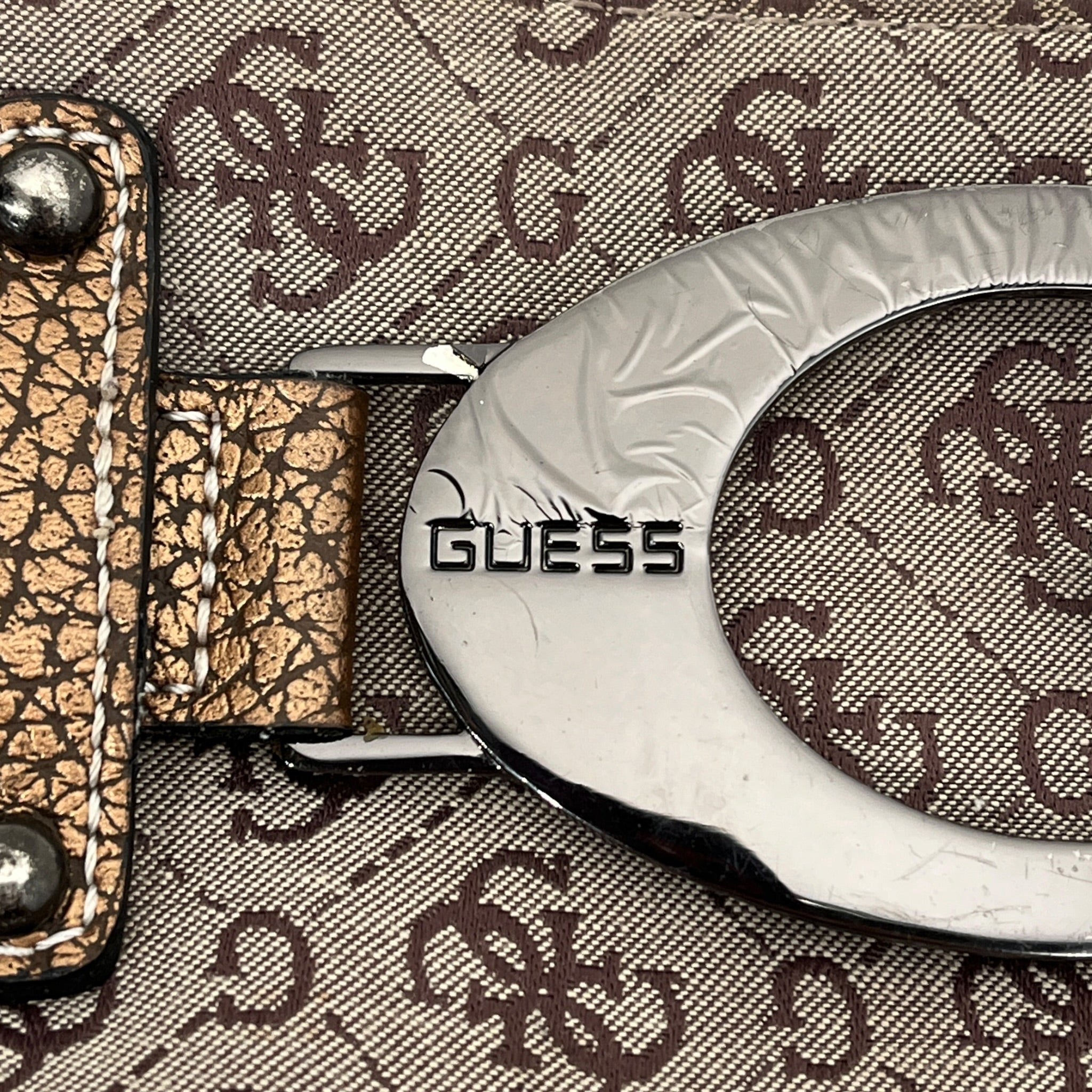GUESS/Vintage/Hand Bag/Monogram/Cotton/BRW/BROWN METALLIC MIDDLE G view 5