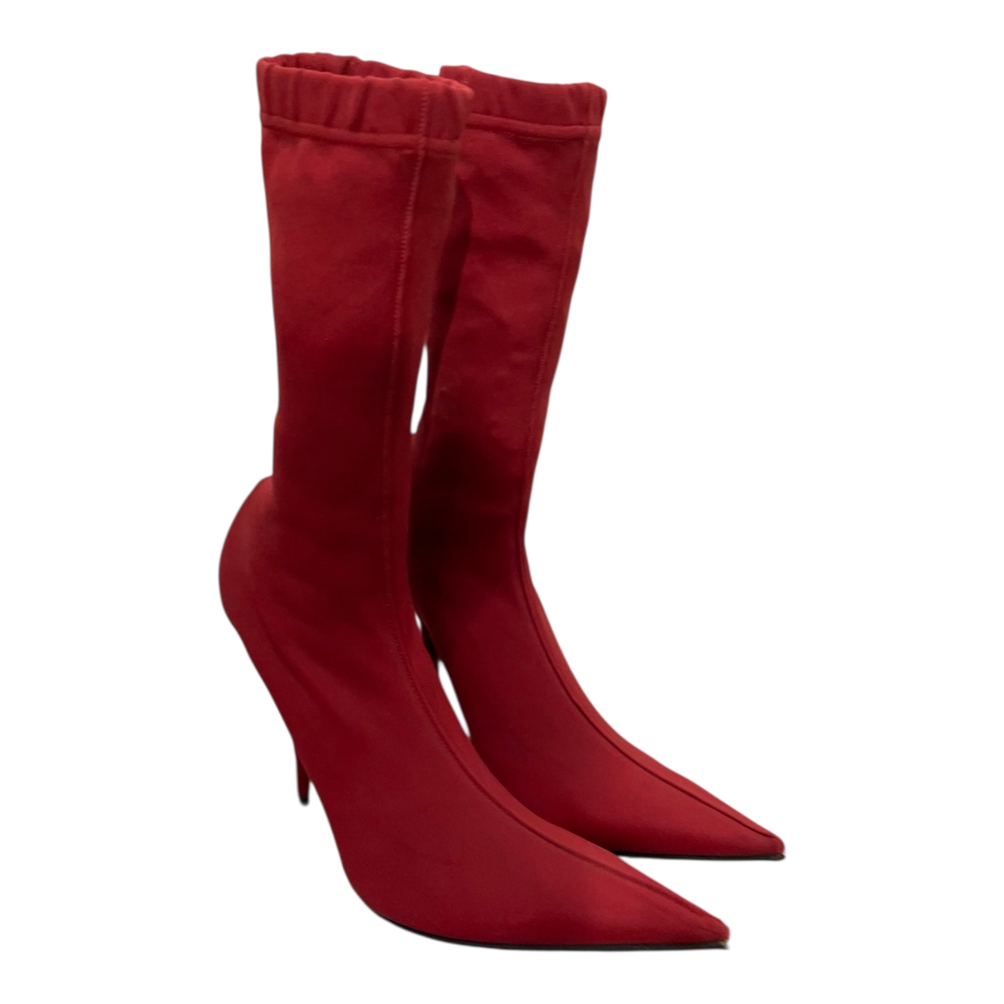 BALENCIAGA/Heels/EU 39/Polyester/RED/KNIFE ANKLE BOOT view 1