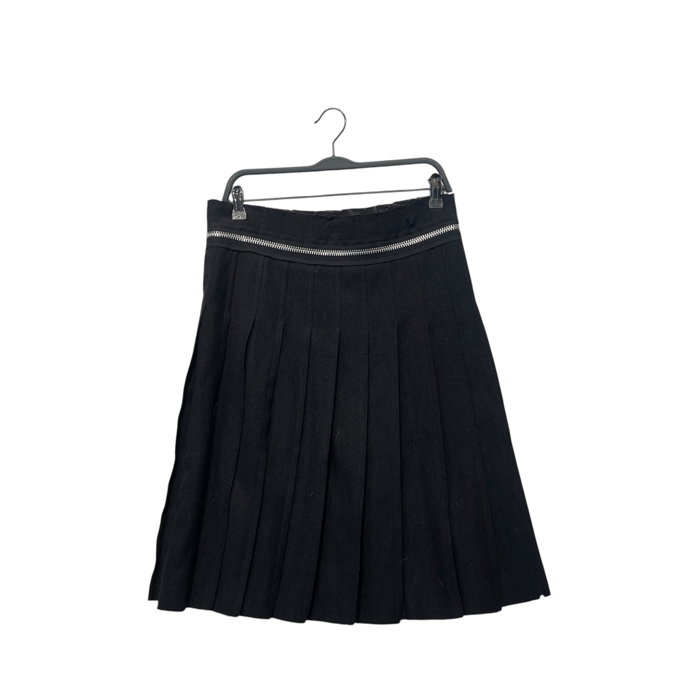 tricot COMME des GARCONS/Long Skirt/M/Wool/BLK/PLEATED/ZIPPER/EYELET CLOSE view 4