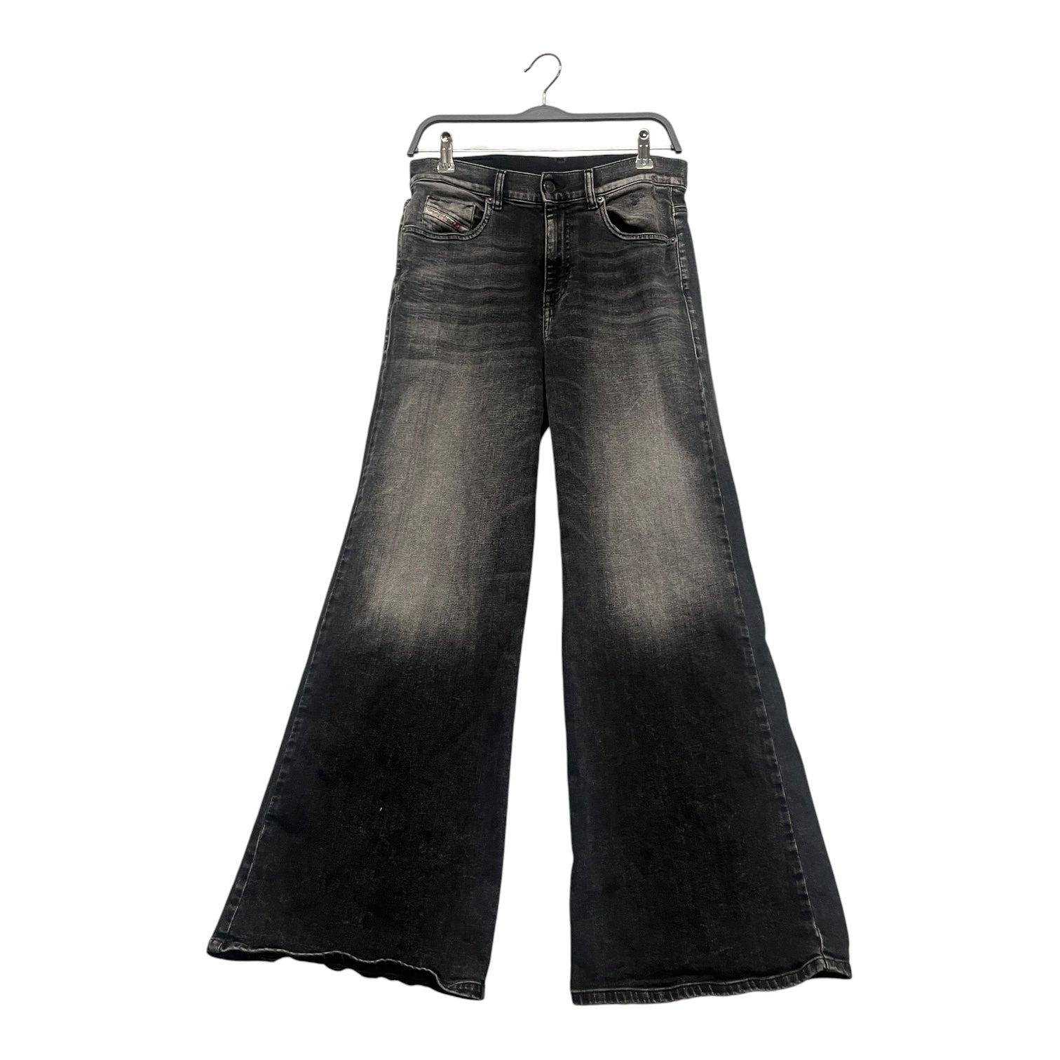 DIESEL/Bottoms/29/Cotton/BLK/acid wash/ wide leg view 1