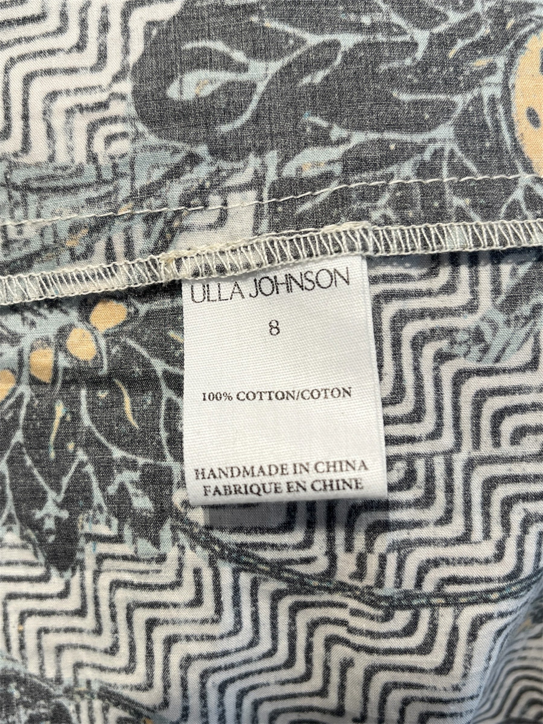 Ulla Johnson/LS Dress/8/Floral Pattern/Cotton/WHT/wavy/yellow flower print view 4