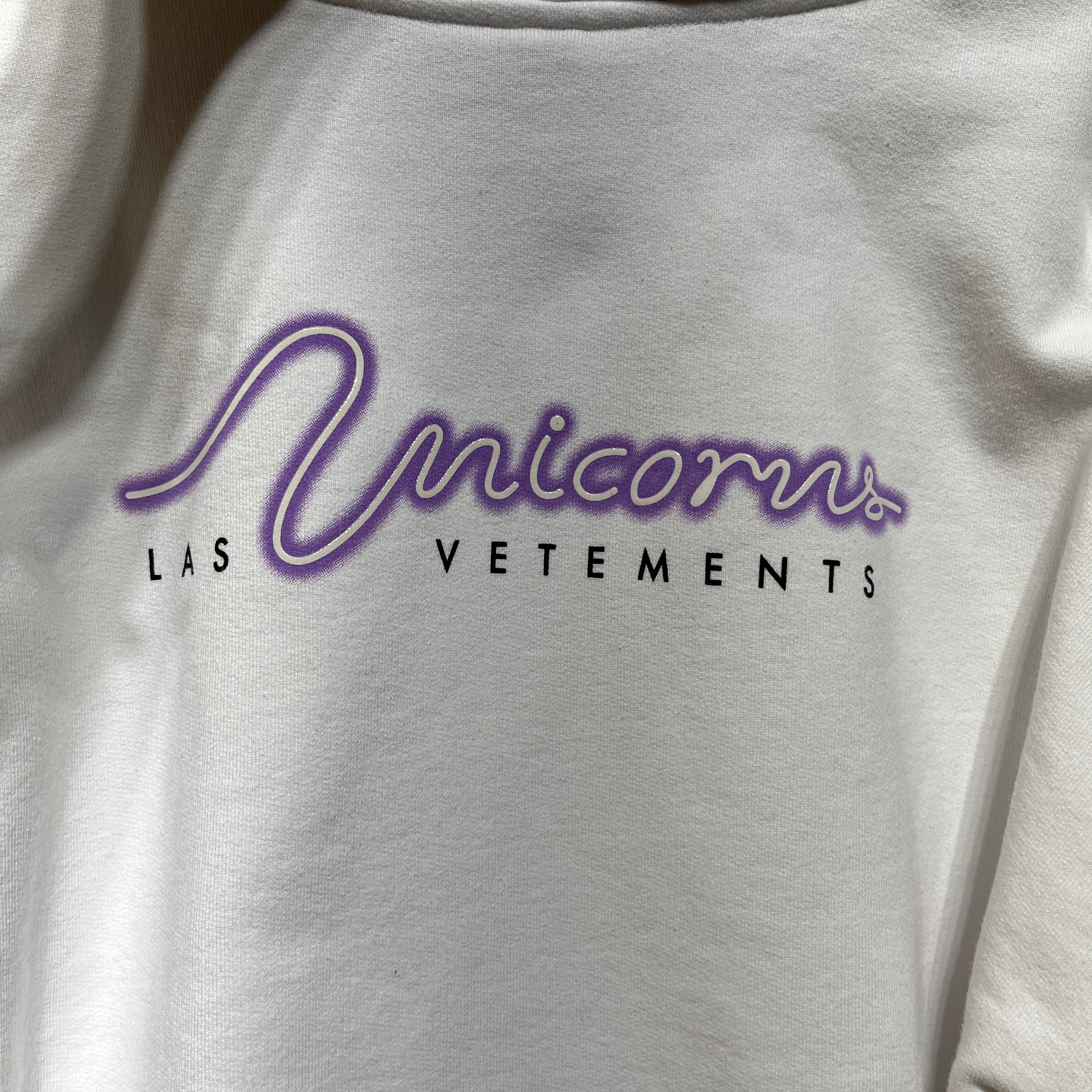 VETEMENTS/Hoodie/M/Cotton/WHT/unicorns view 6